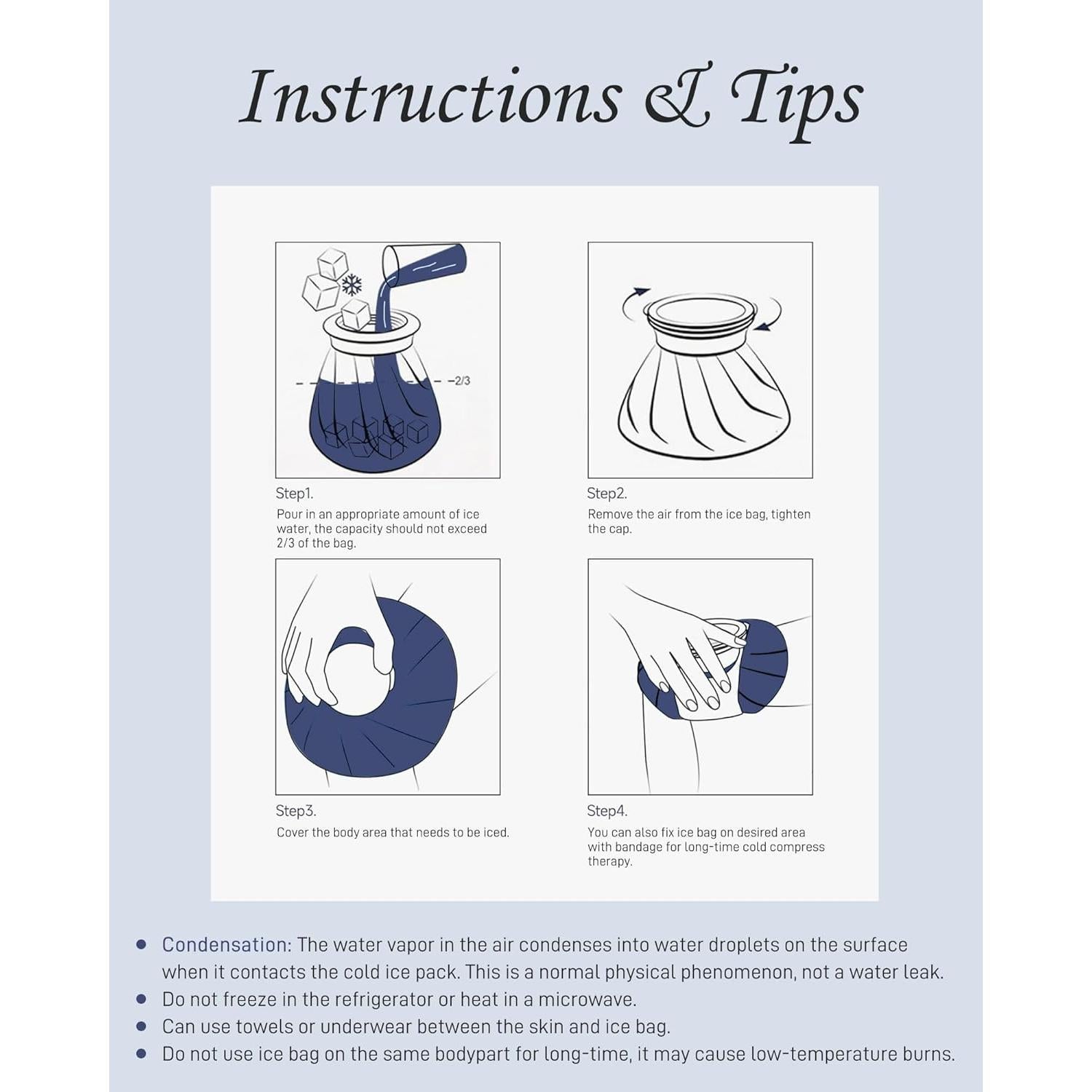 Bolsa de Hielo Reutilizable Teslniher 9" - 2 Pcs, Sin Fugas