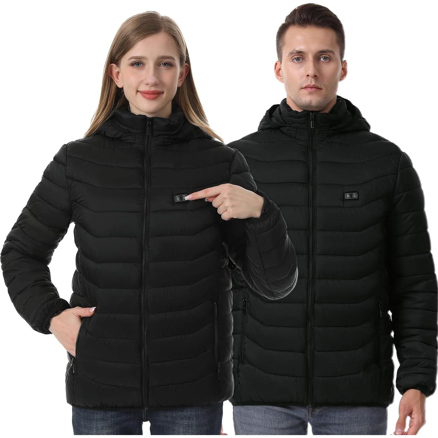 Chaqueta Calefaccionada Unisex 15 Zonas Control Doble 10000mAh
