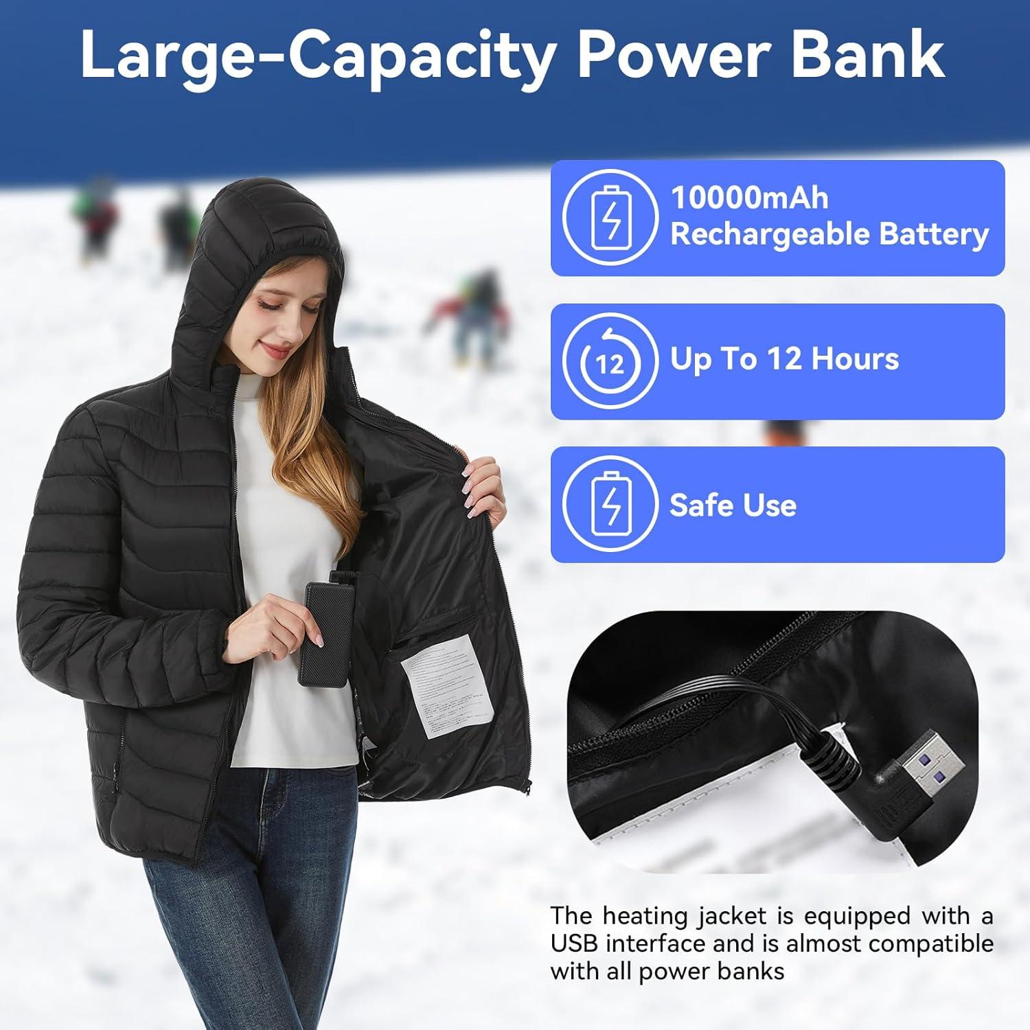 Chaqueta Calefaccionada Unisex 15 Zonas Control Doble 10000mAh