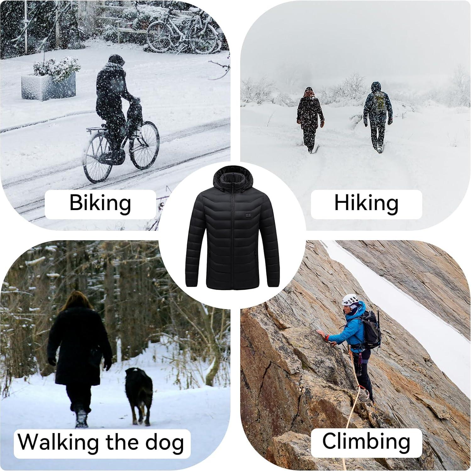 Chaqueta Calefaccionada Unisex 15 Zonas Control Doble 10000mAh