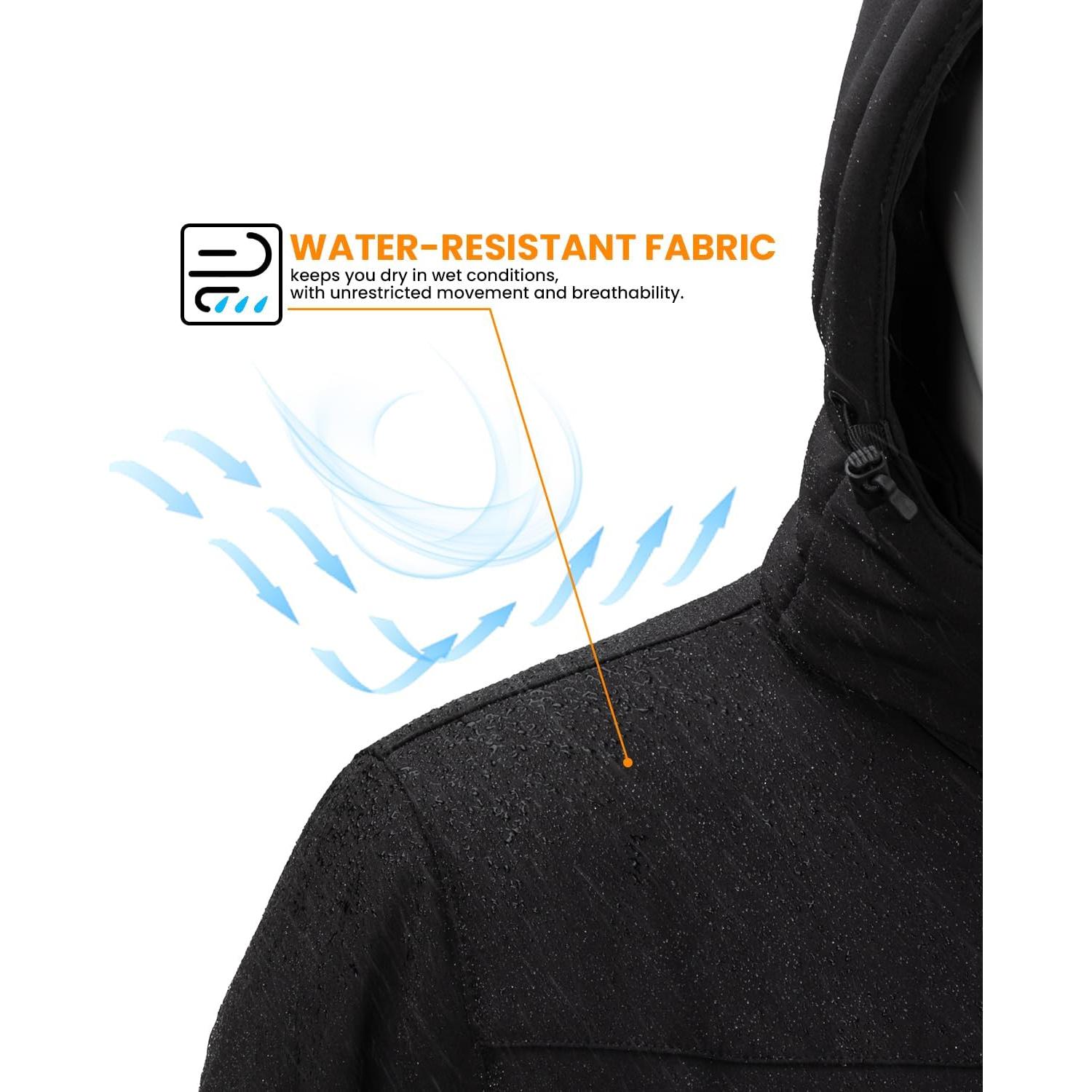 Chaqueta Calentada Eléctrica QIUJIN para Hombres - Impermeable, 15 Zonas Calentadas