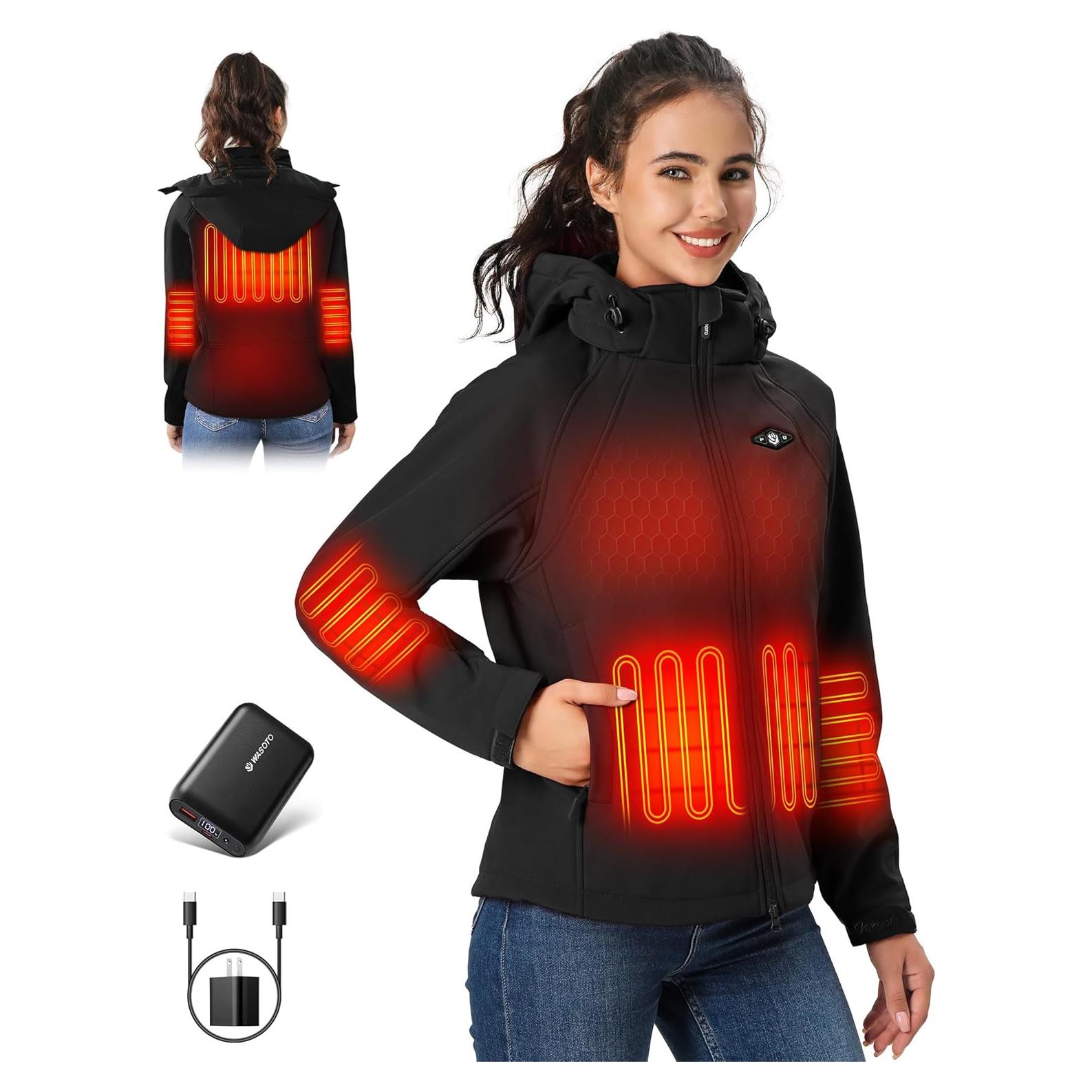 Chaqueta Calefaccionada WASOTO Mujeres 18400mAh Impermeable Slim