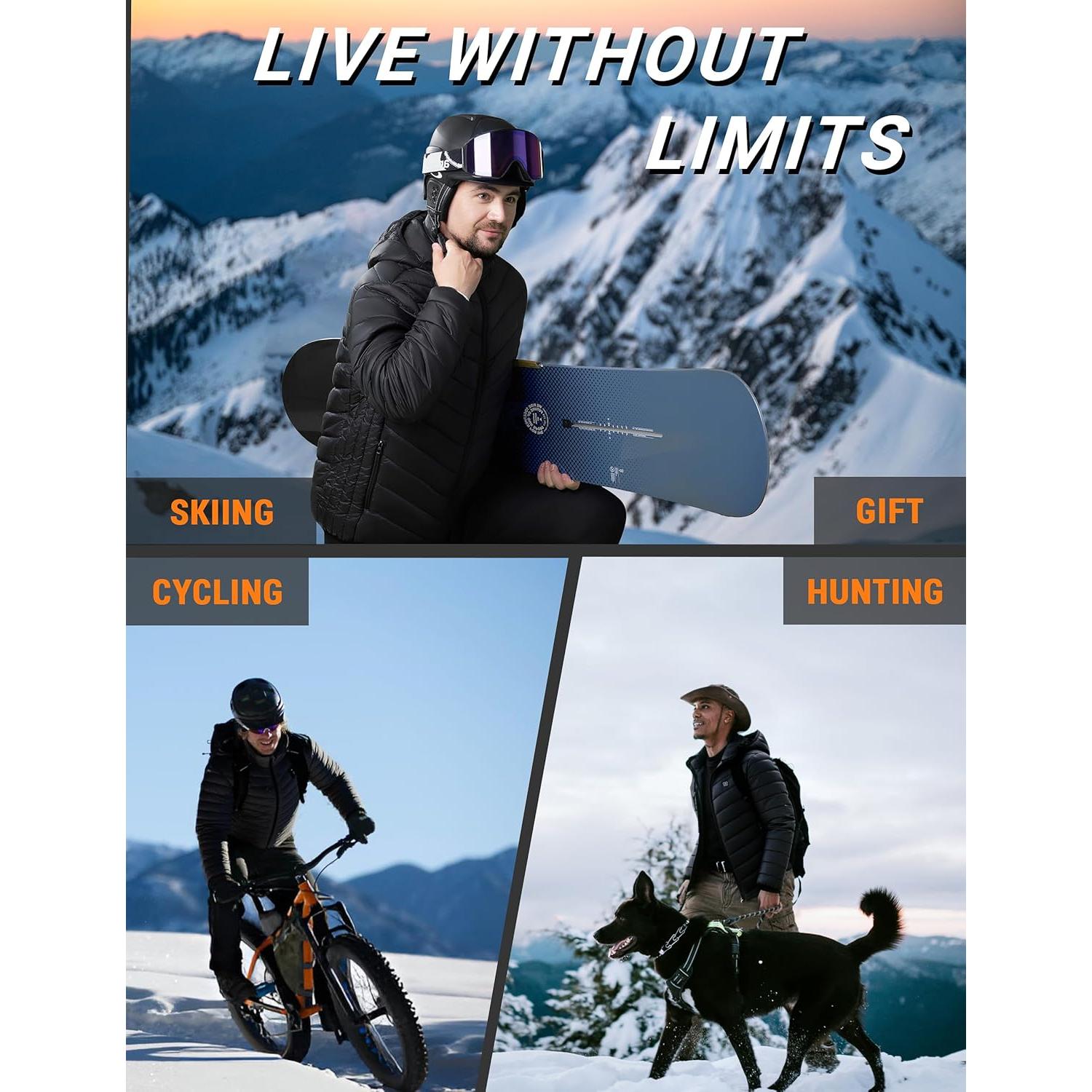 Chaqueta Calentada YHQ 12V 20000mAh para Hombre - Negro XL