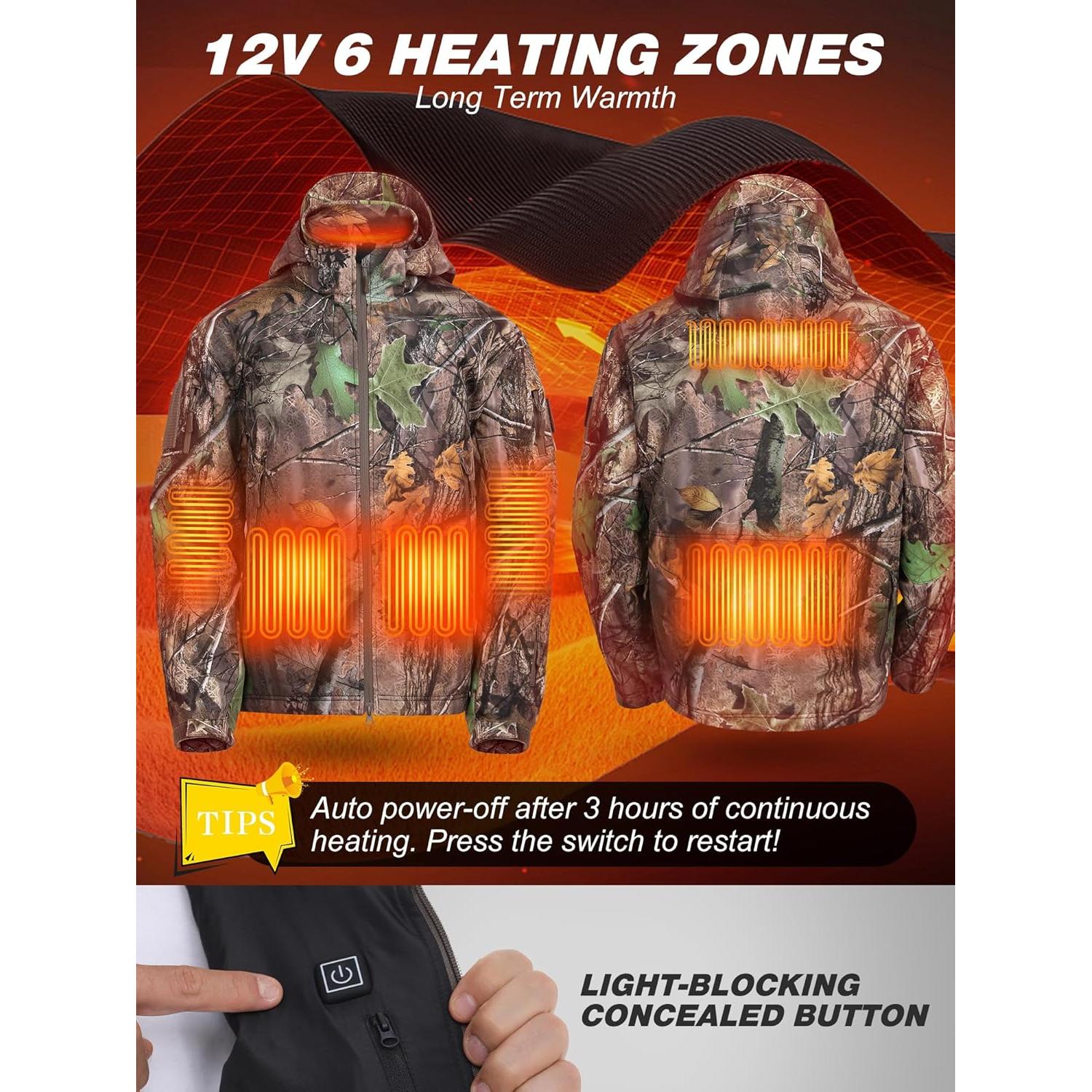 Chaqueta Calentada HOTHUGZ para Hombres 12V 20000mAh Mediana