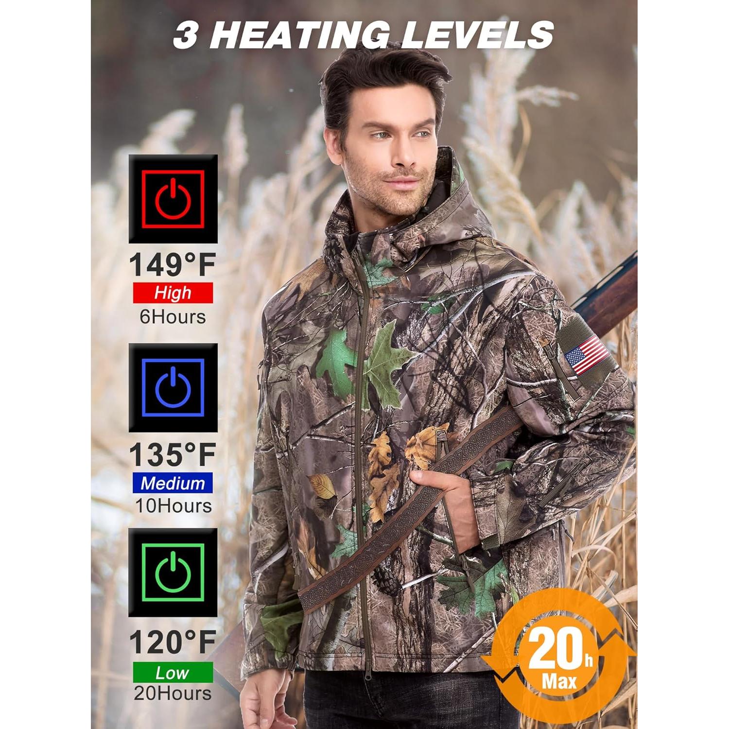 Chaqueta Calentada HOTHUGZ para Hombres 12V 20000mAh Mediana