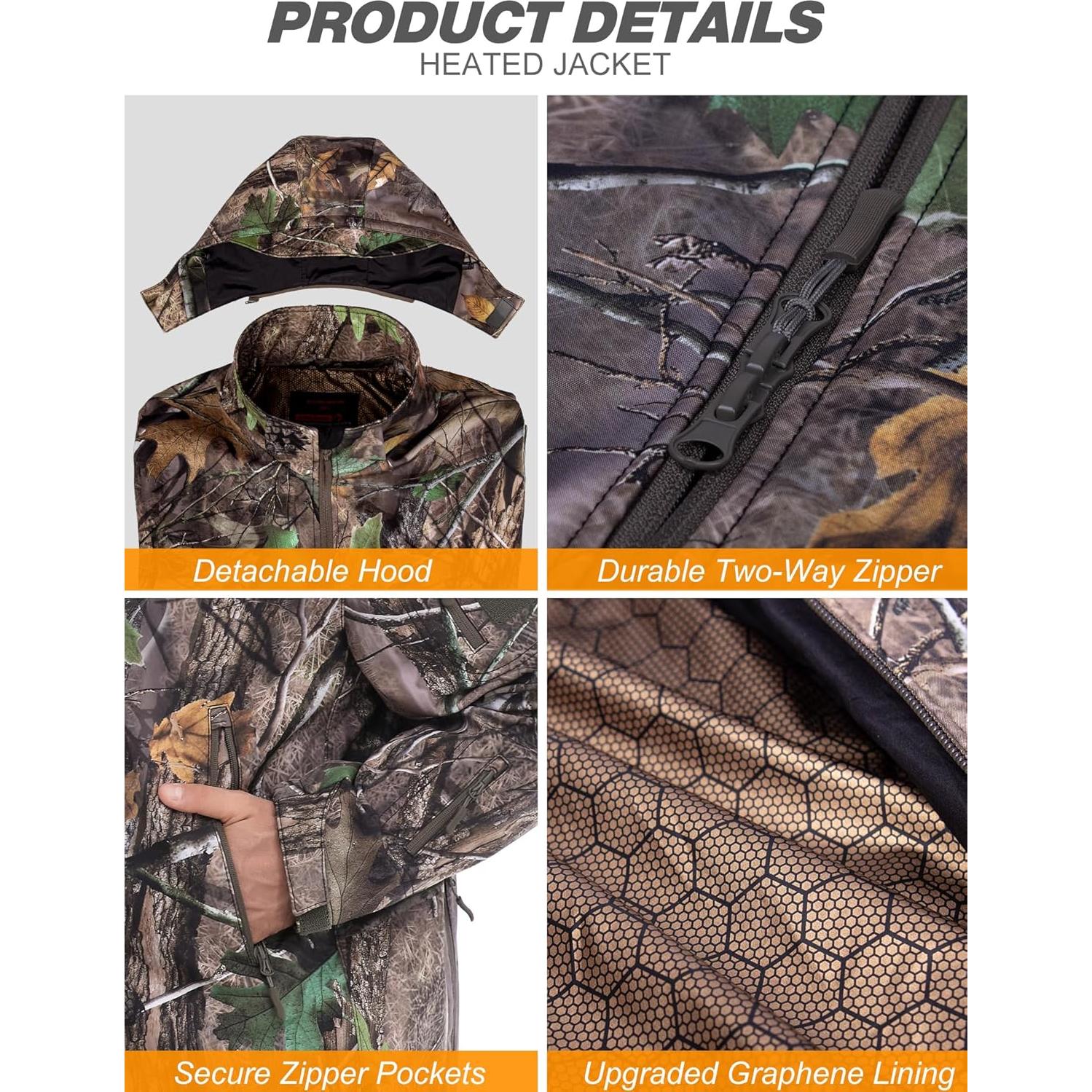 Chaqueta Calentada HOTHUGZ para Hombres 12V 20000mAh Mediana