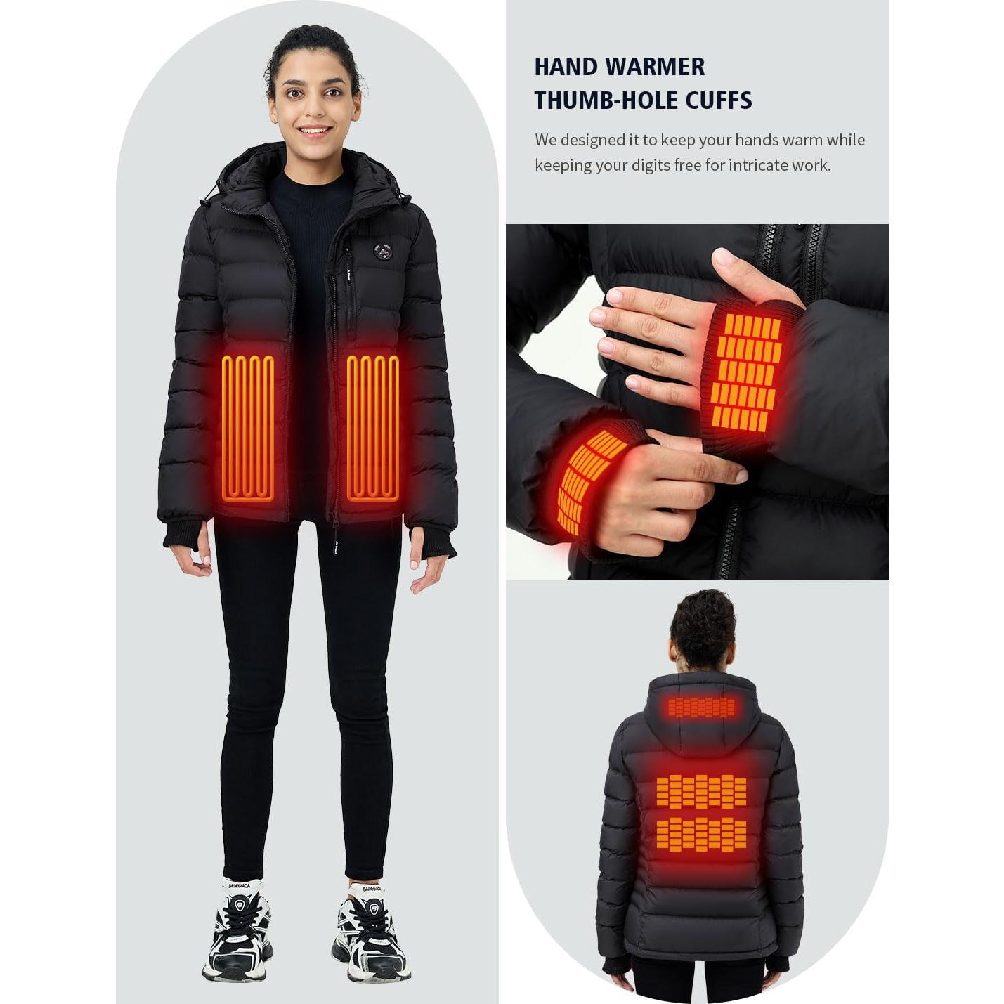 Chaqueta Puffer Calentada iHood para Mujeres - 12V Aislante