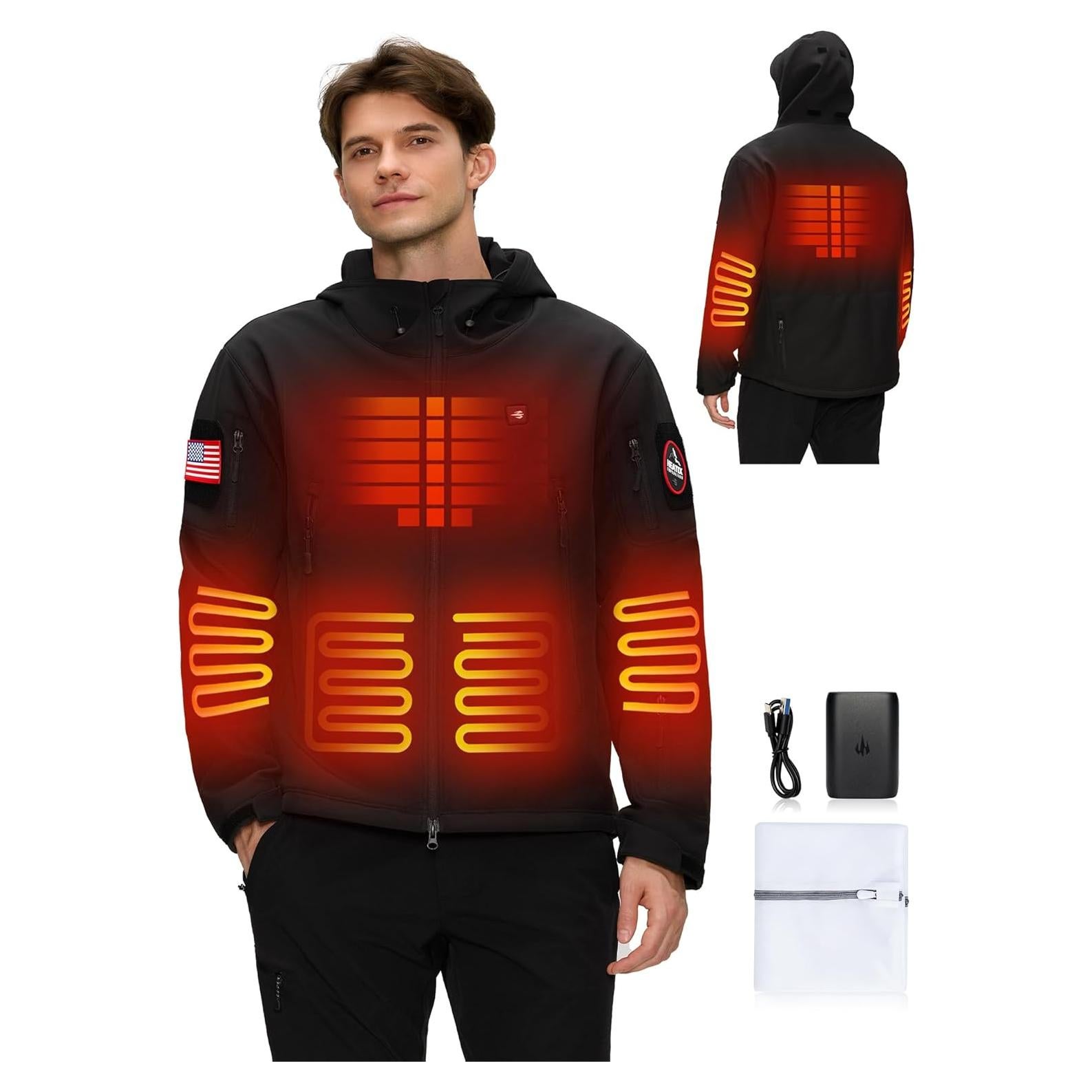 Chaqueta Calentada HEATIX para Hombres 12V con Capucha