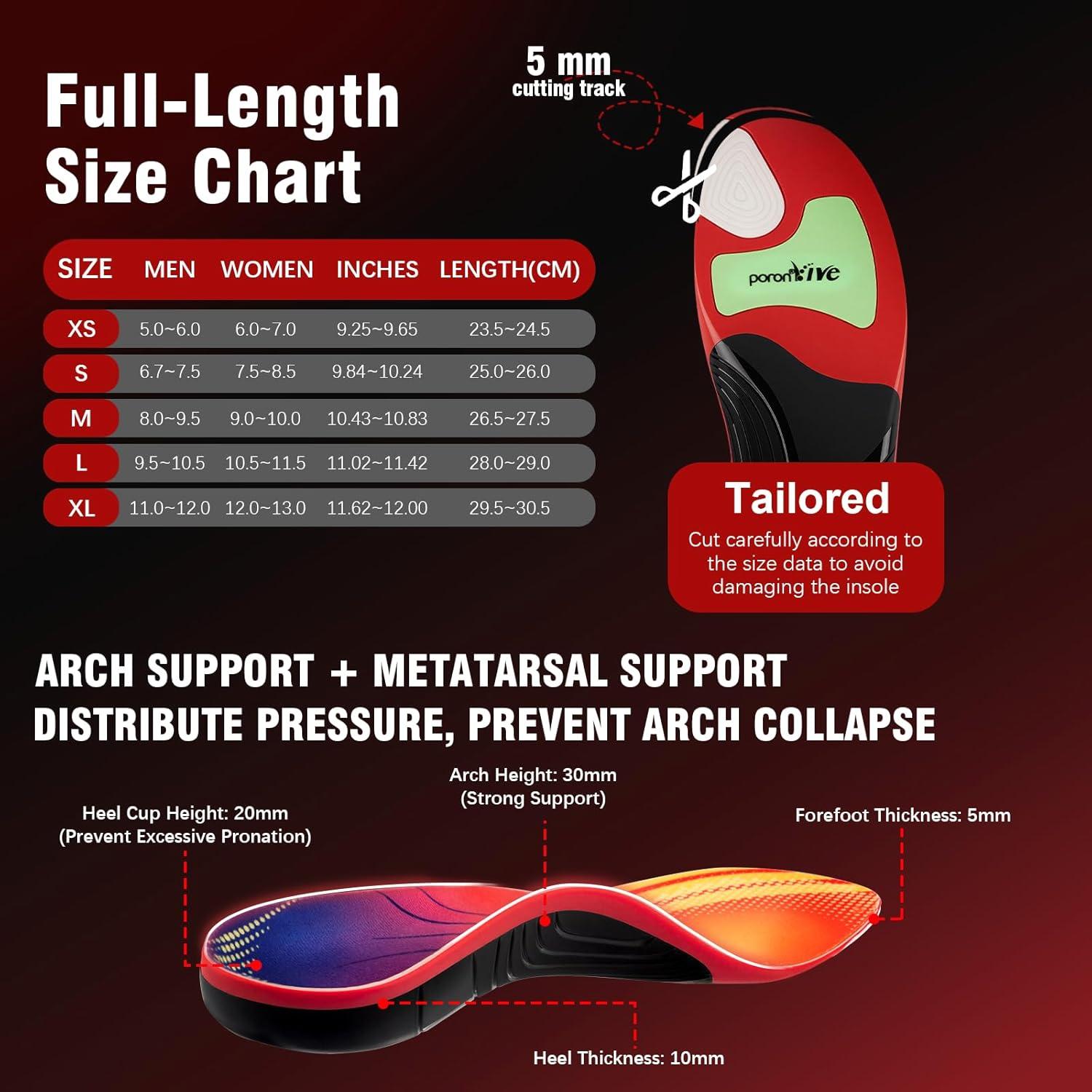 Plantillas ortopédicas NEVVIS para fascitis plantar XL