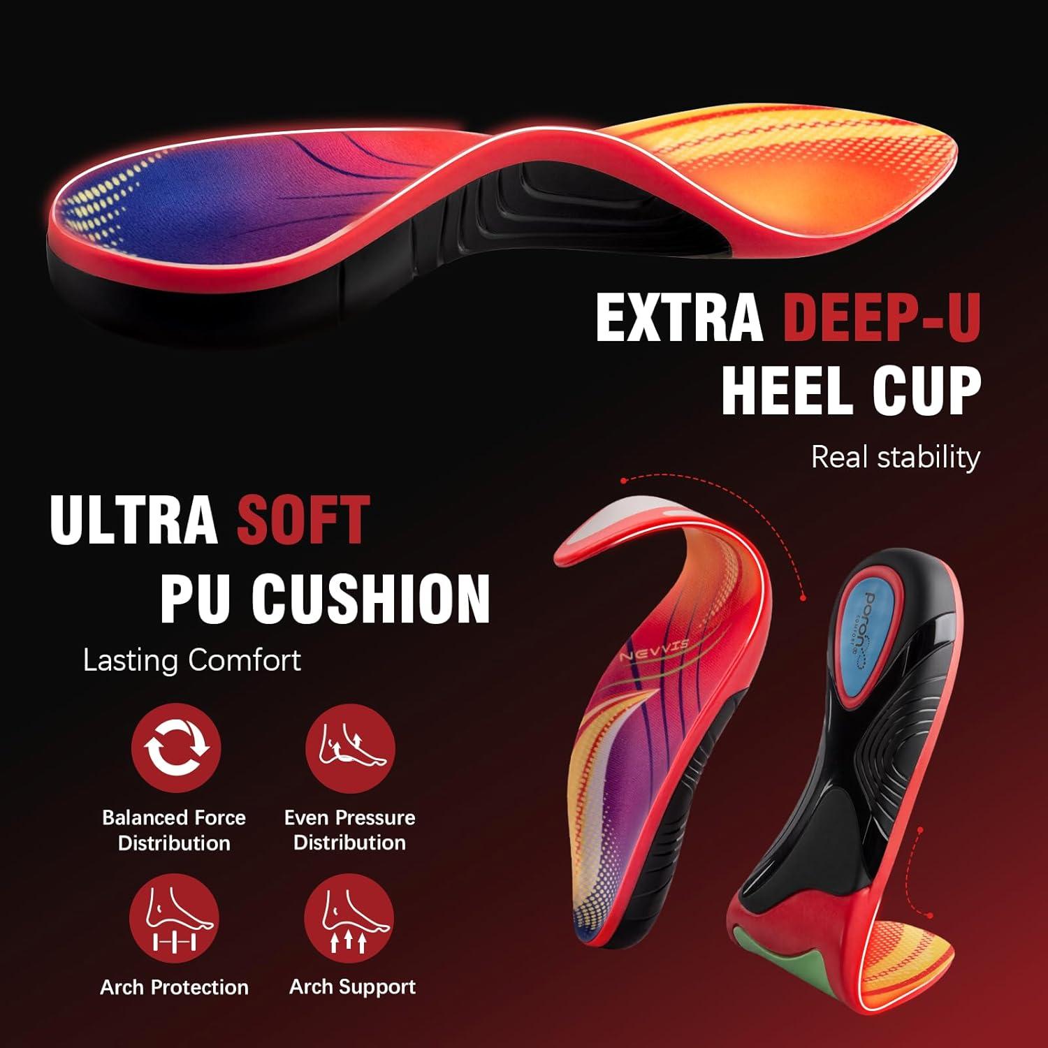 Plantillas ortopédicas NEVVIS para fascitis plantar XL