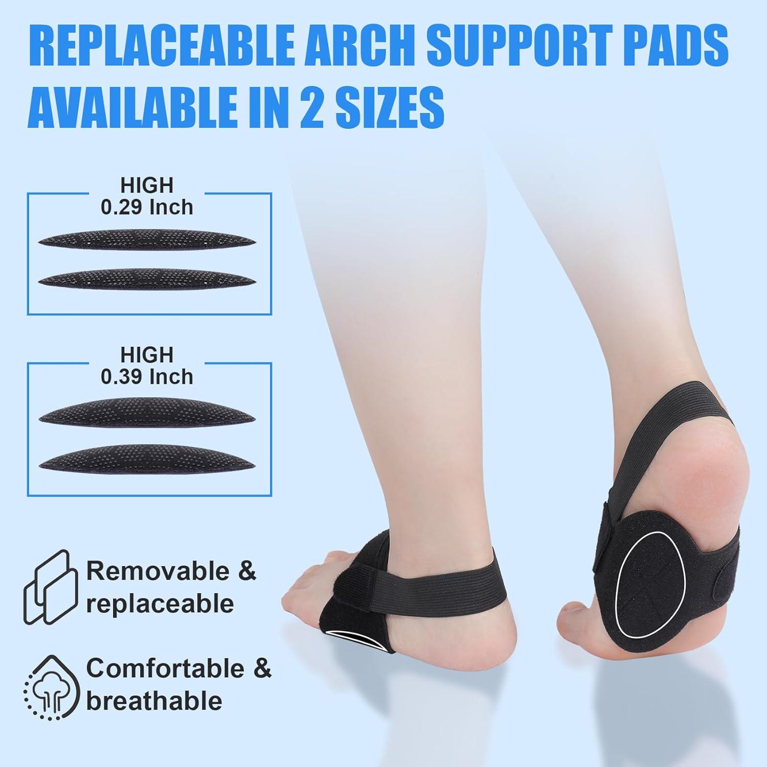 Férulas de Soporte de Arco Vigorwise para Pie Plano - 1 Par Negro