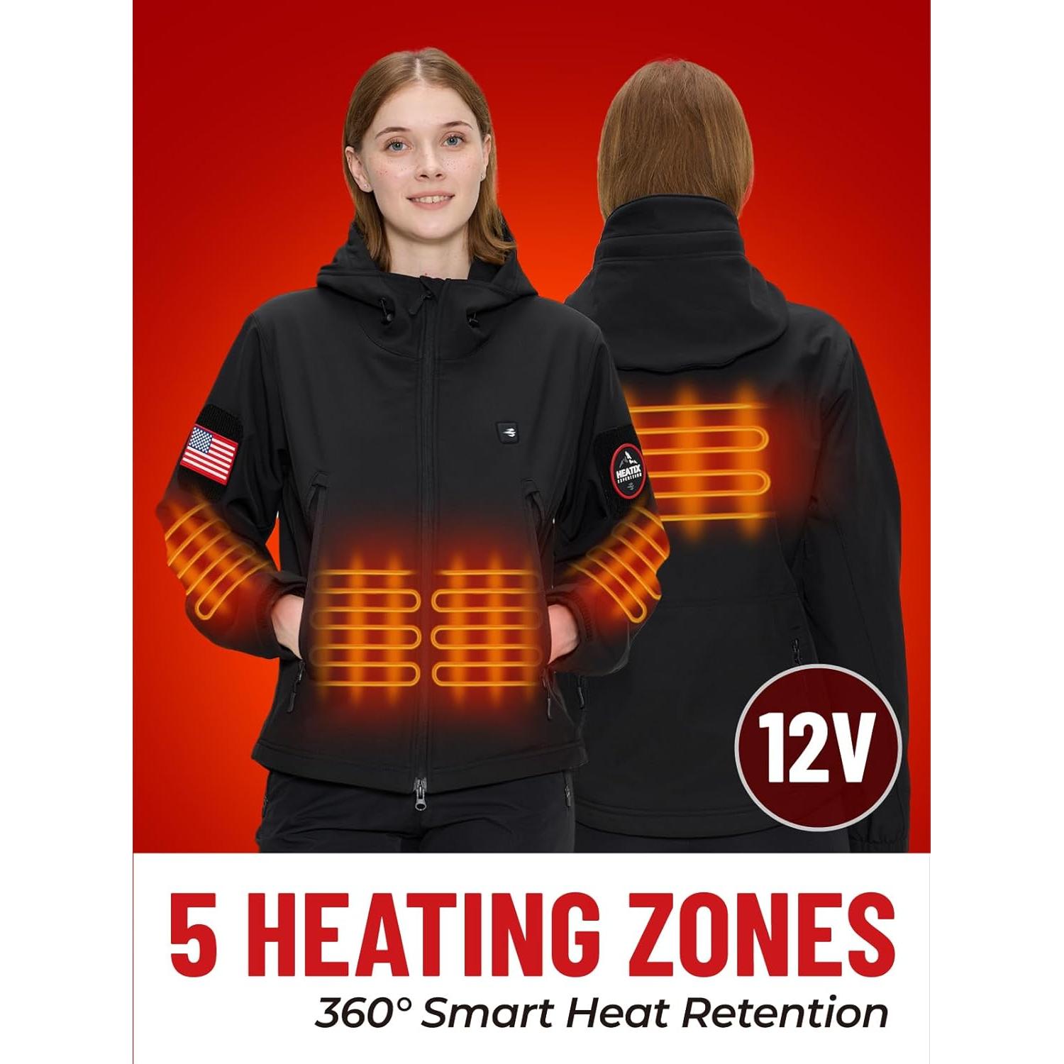Chaqueta Calentada HEATIX para Mujeres - 5 Zonas de Calor
