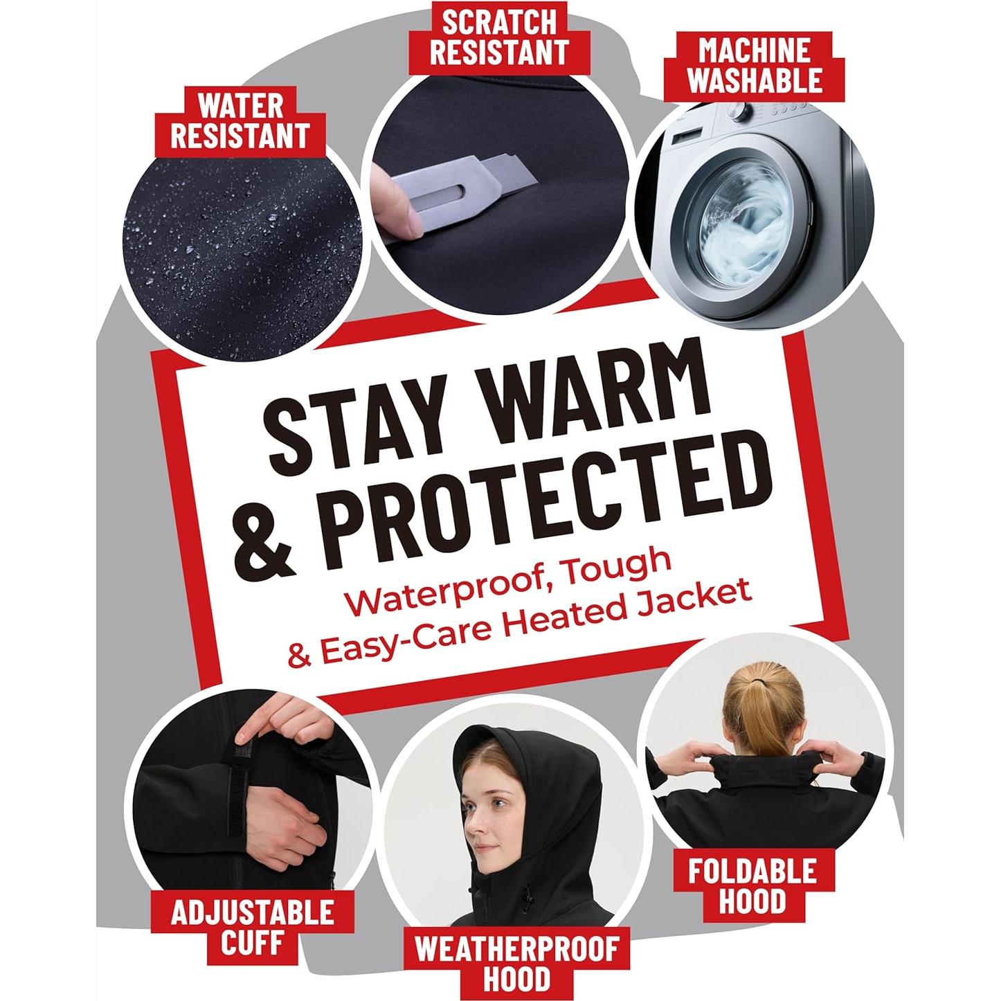 Chaqueta Calentada HEATIX para Mujeres - 5 Zonas de Calor