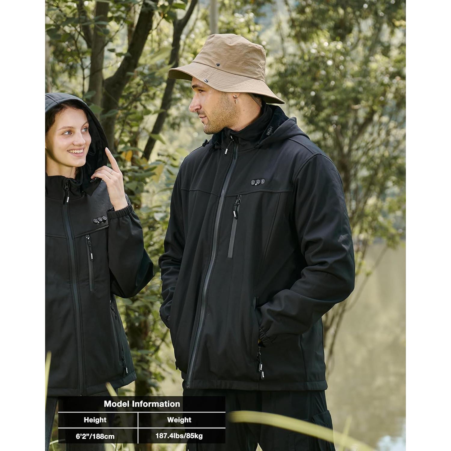 Chaqueta Térmica ARRIS para Hombres - Impermeable, 7.4V, 8 Áreas Calentamiento