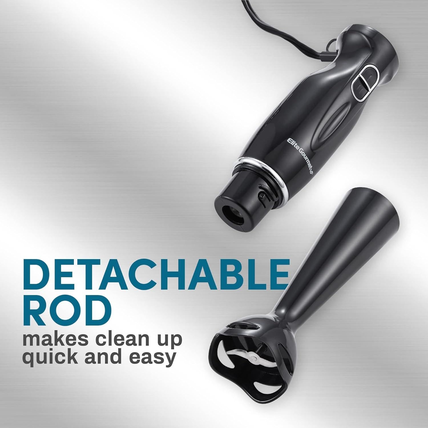 Batidora de Inmersión Elite Gourmet EHB3201 300W 2 Velocidades