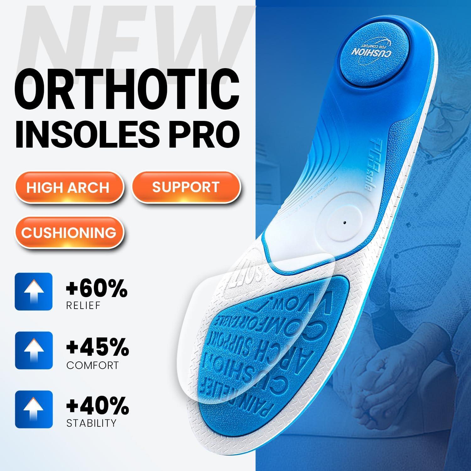 Plantillas ortopédicas PCSsole Pro para fascitis plantar - Soporte alto hasta 109 kg
