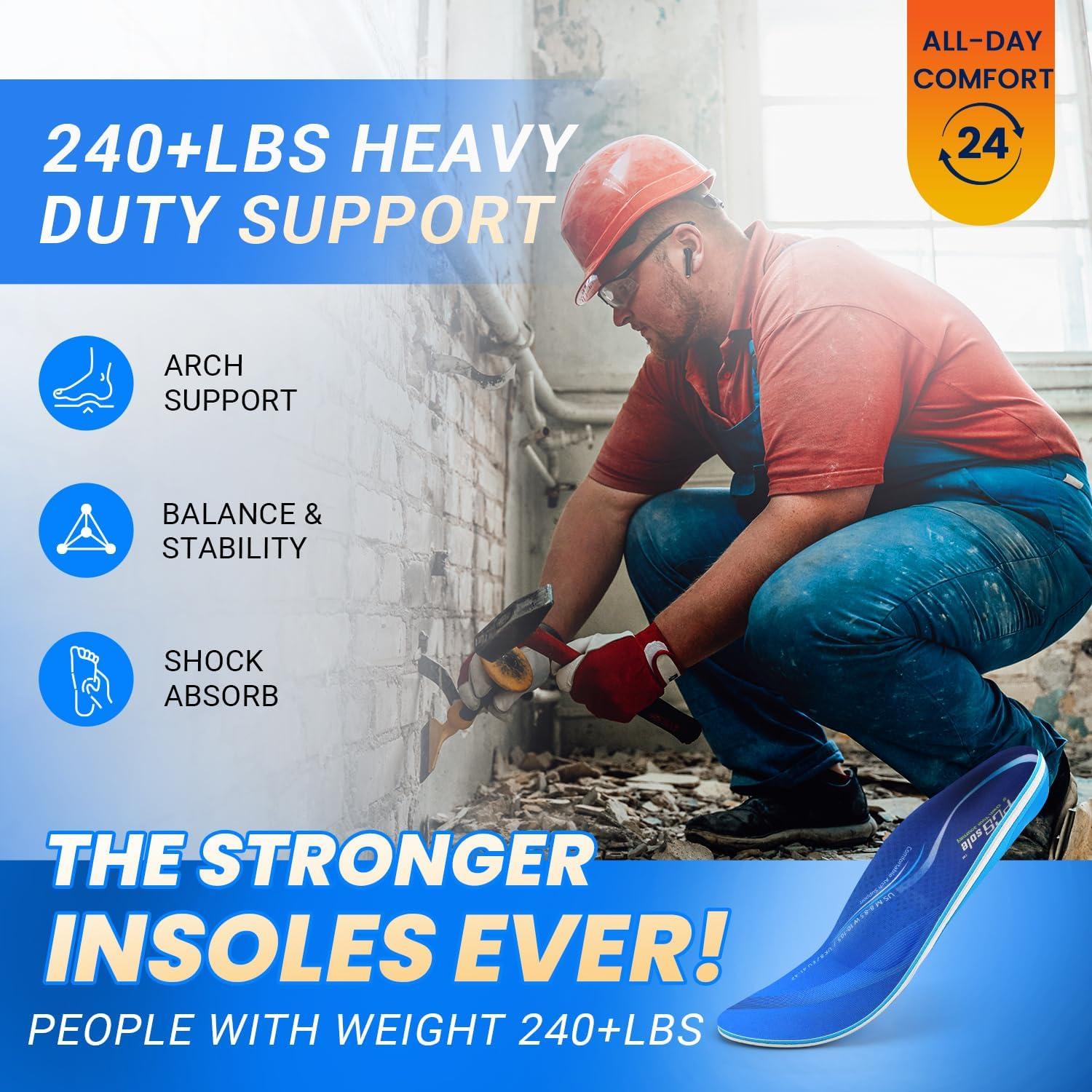 Plantillas ortopédicas PCSsole Pro para fascitis plantar - Soporte alto hasta 109 kg