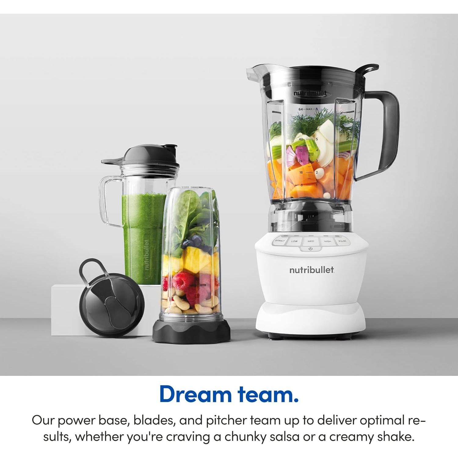 Licuadora NutriBullet Combo 1200W Blanco 1.9L 3 Velocidades