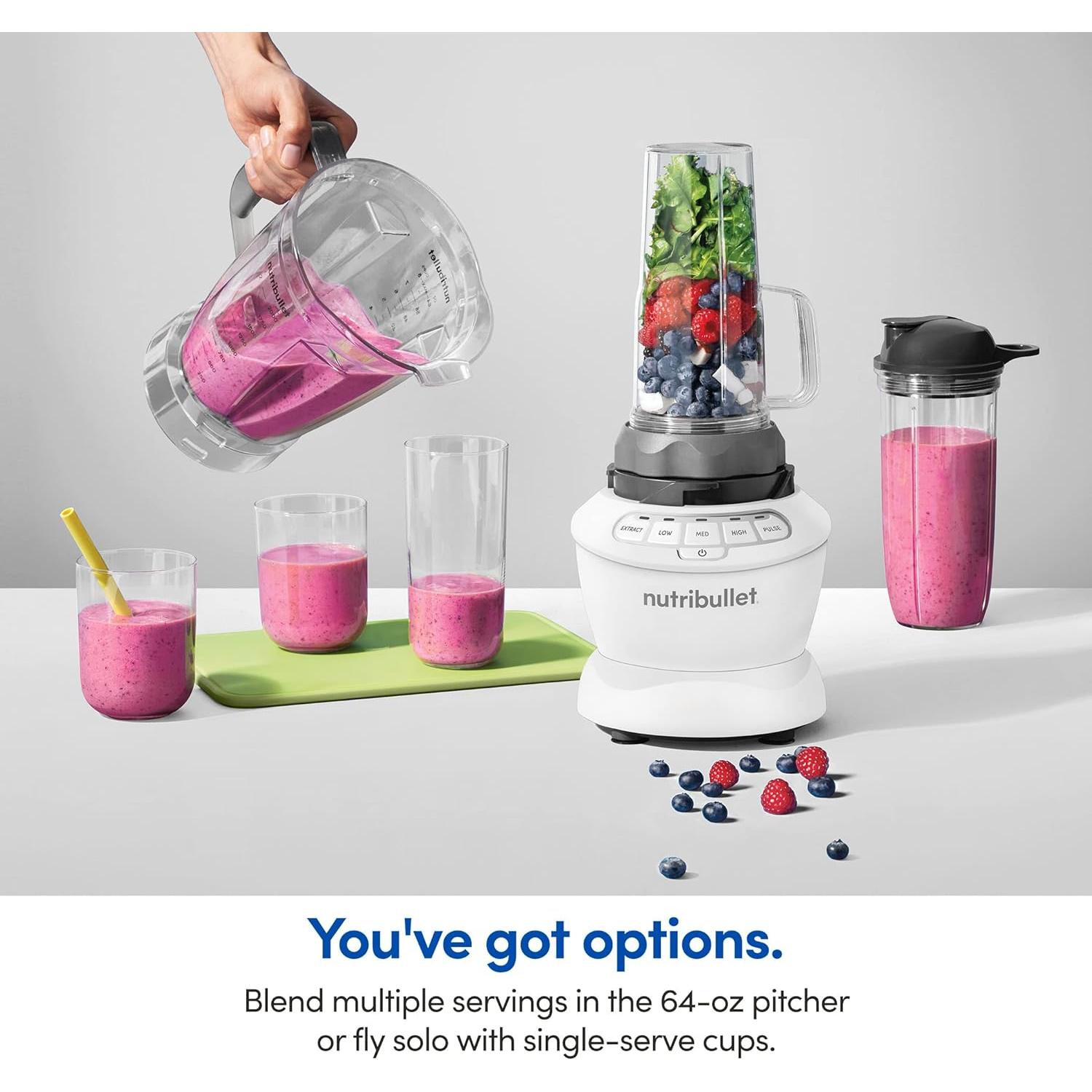 Licuadora NutriBullet Combo 1200W Blanco 1.9L 3 Velocidades