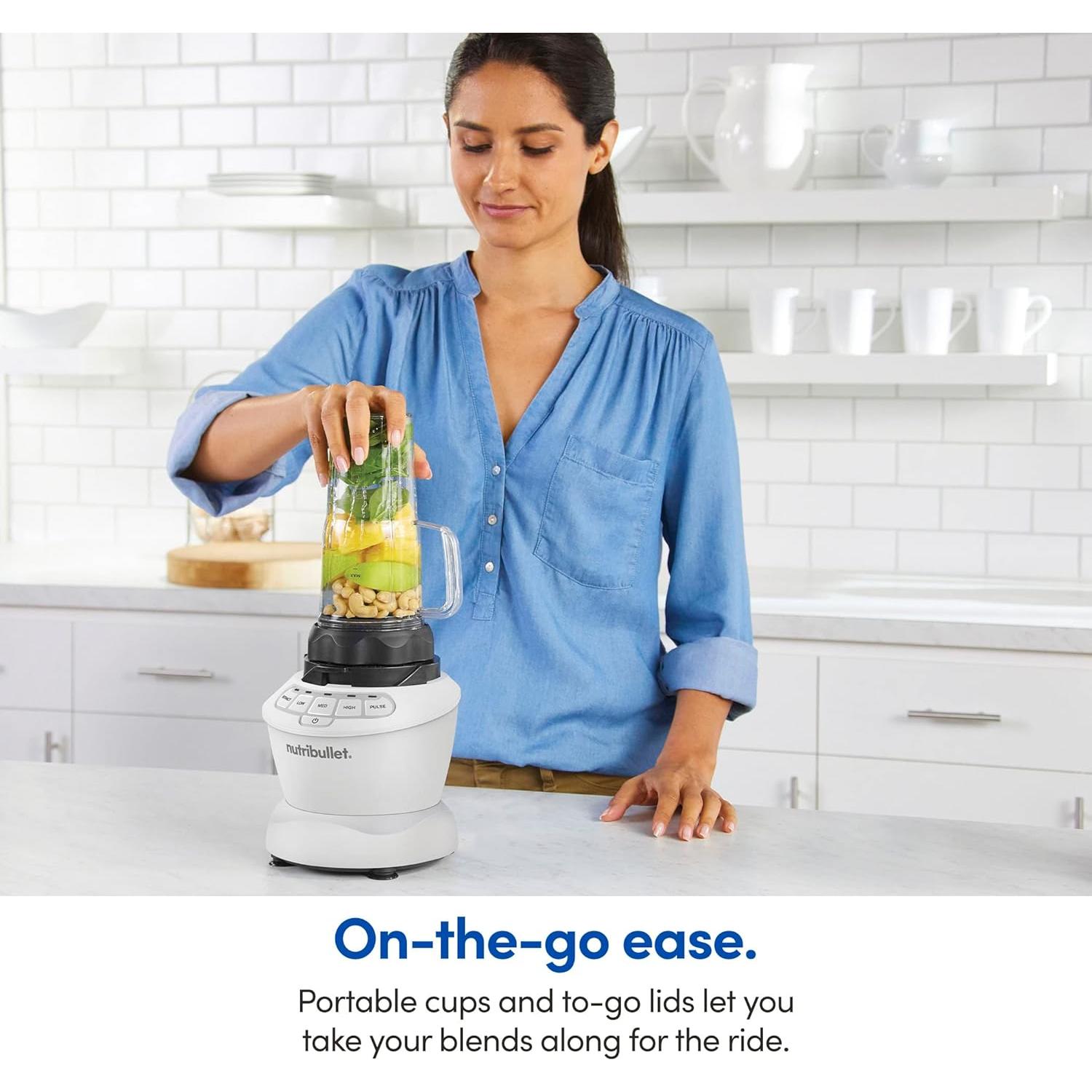 Licuadora NutriBullet Combo 1200W Blanco 1.9L 3 Velocidades