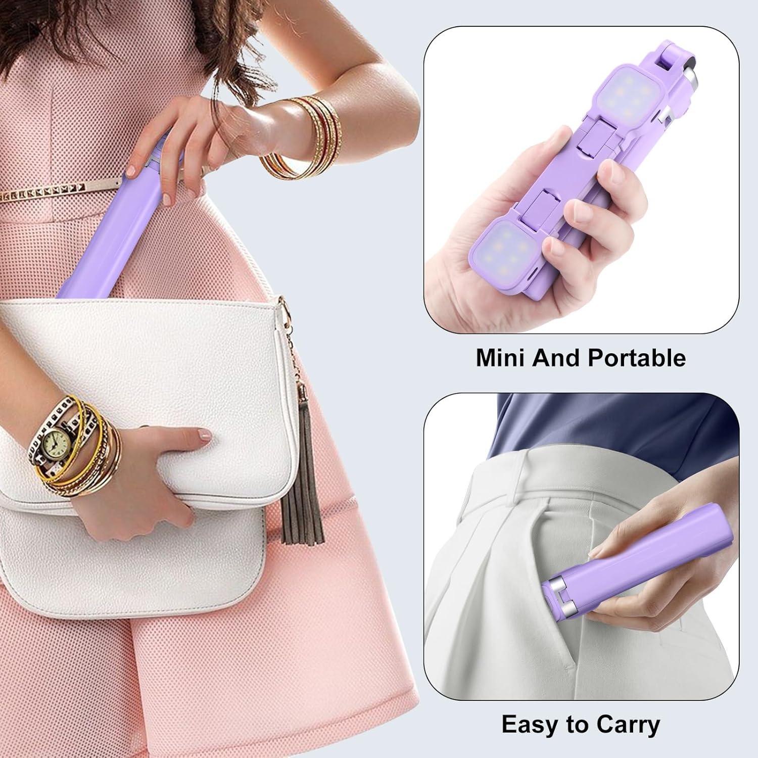 Mini trípode MQOUNY 15.75cm para iPhone y Android con luz