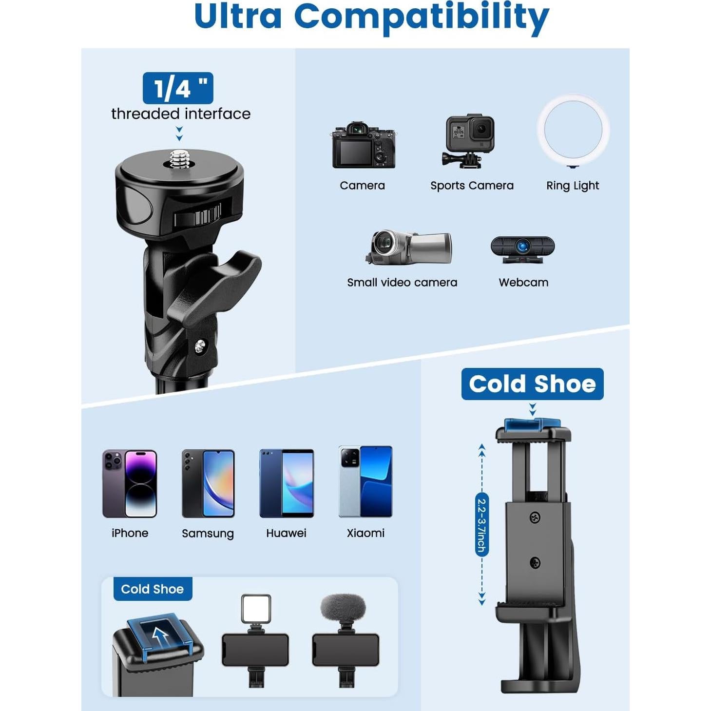 Trípode VICTIV P18E 182.88 cm con control remoto y soporte