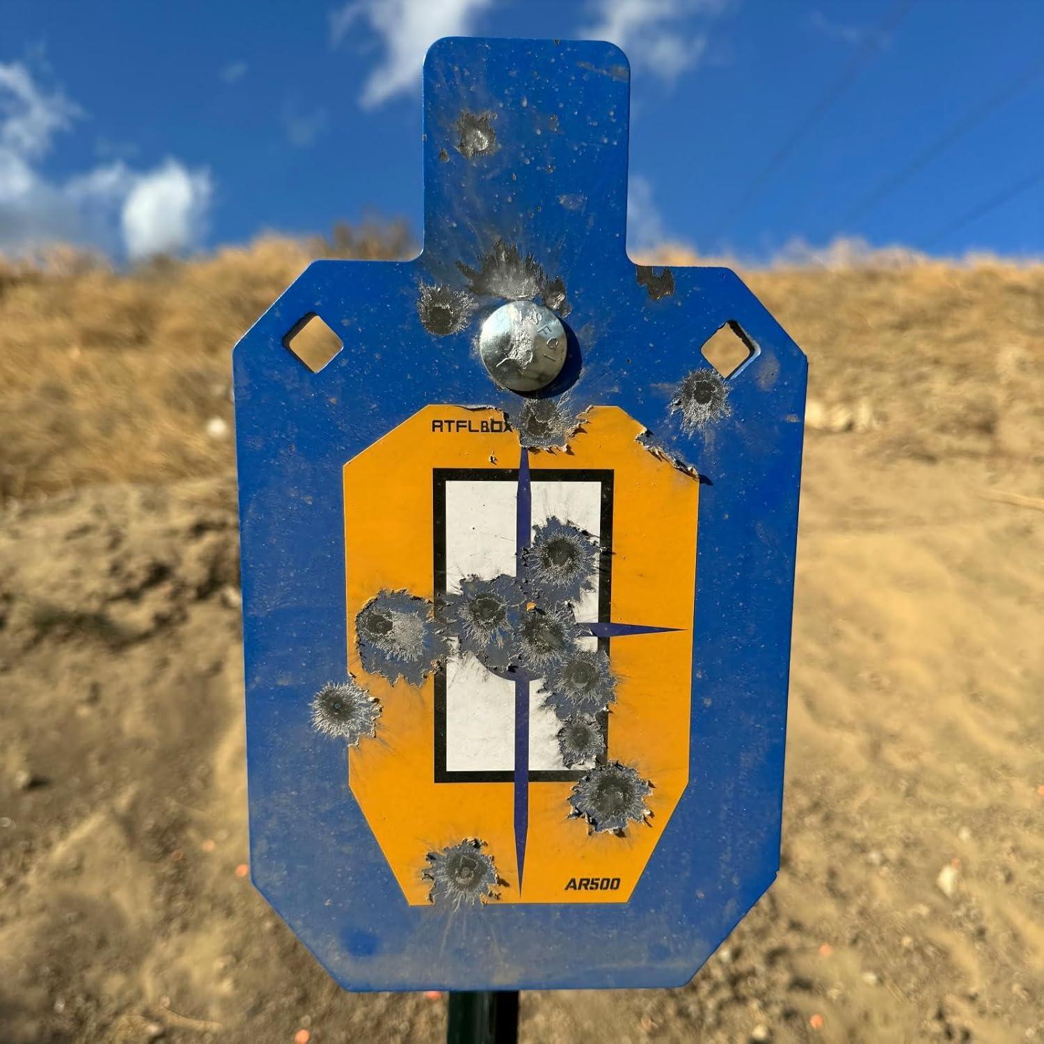 Blanco de Acero AR500 Atflbox 12x7" con Soporte en T