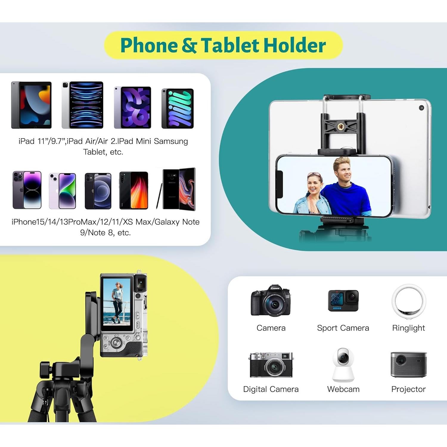 Trípode JOILCAN 170 cm con control remoto y bolsa