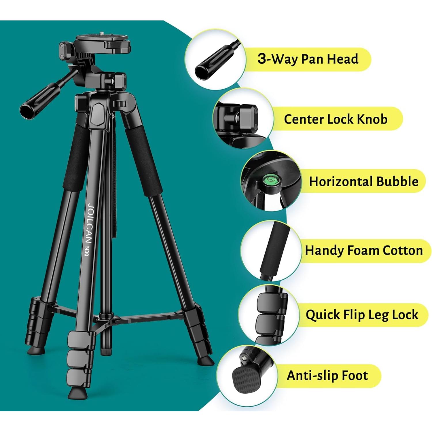 Trípode JOILCAN 170 cm con control remoto y bolsa