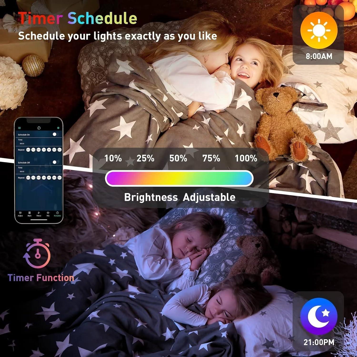 Luces Hexagonales TISOFU RGB - Paquete de 8 Paneles LED