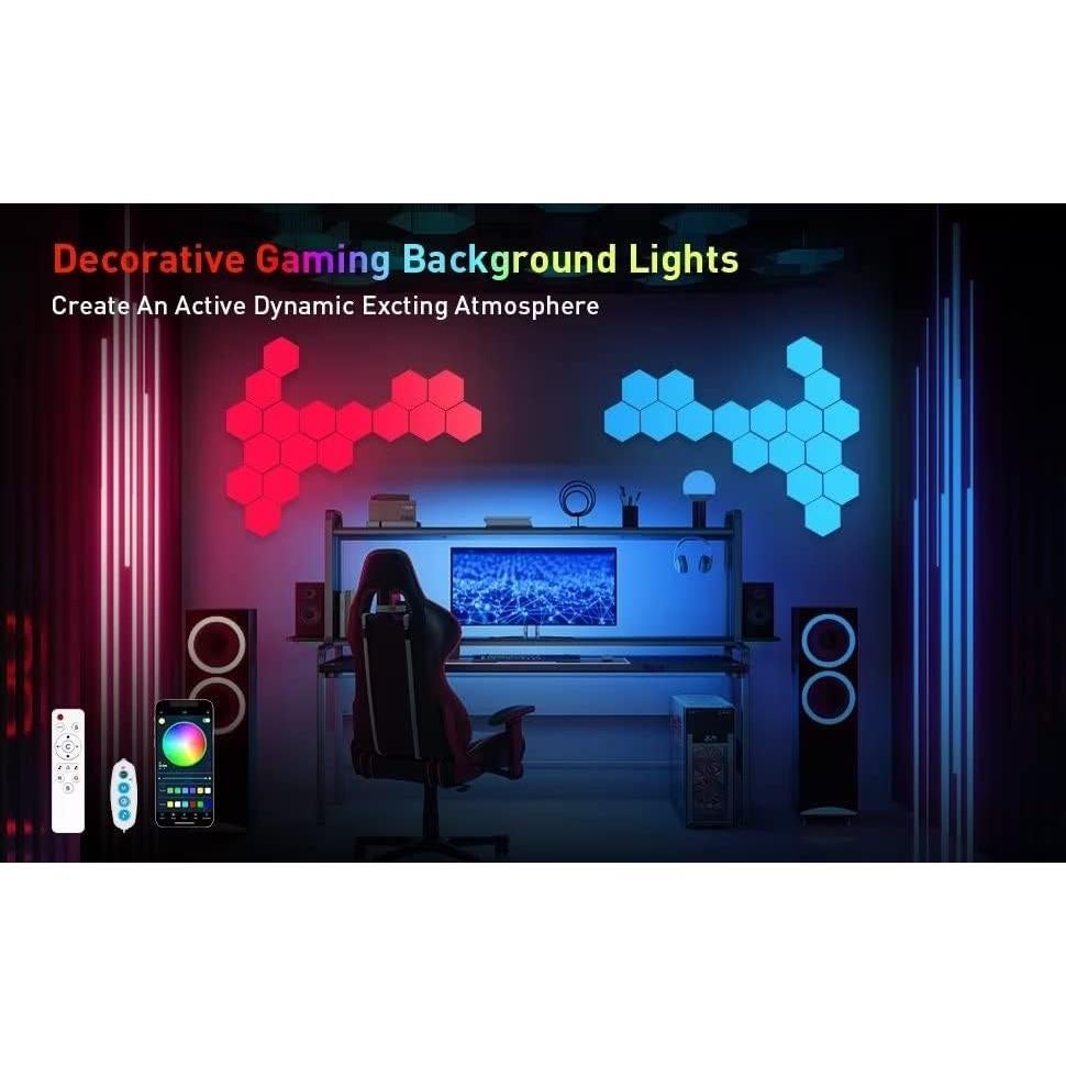 Luces Hexagonales TISOFU RGB - Paquete de 8 Paneles LED