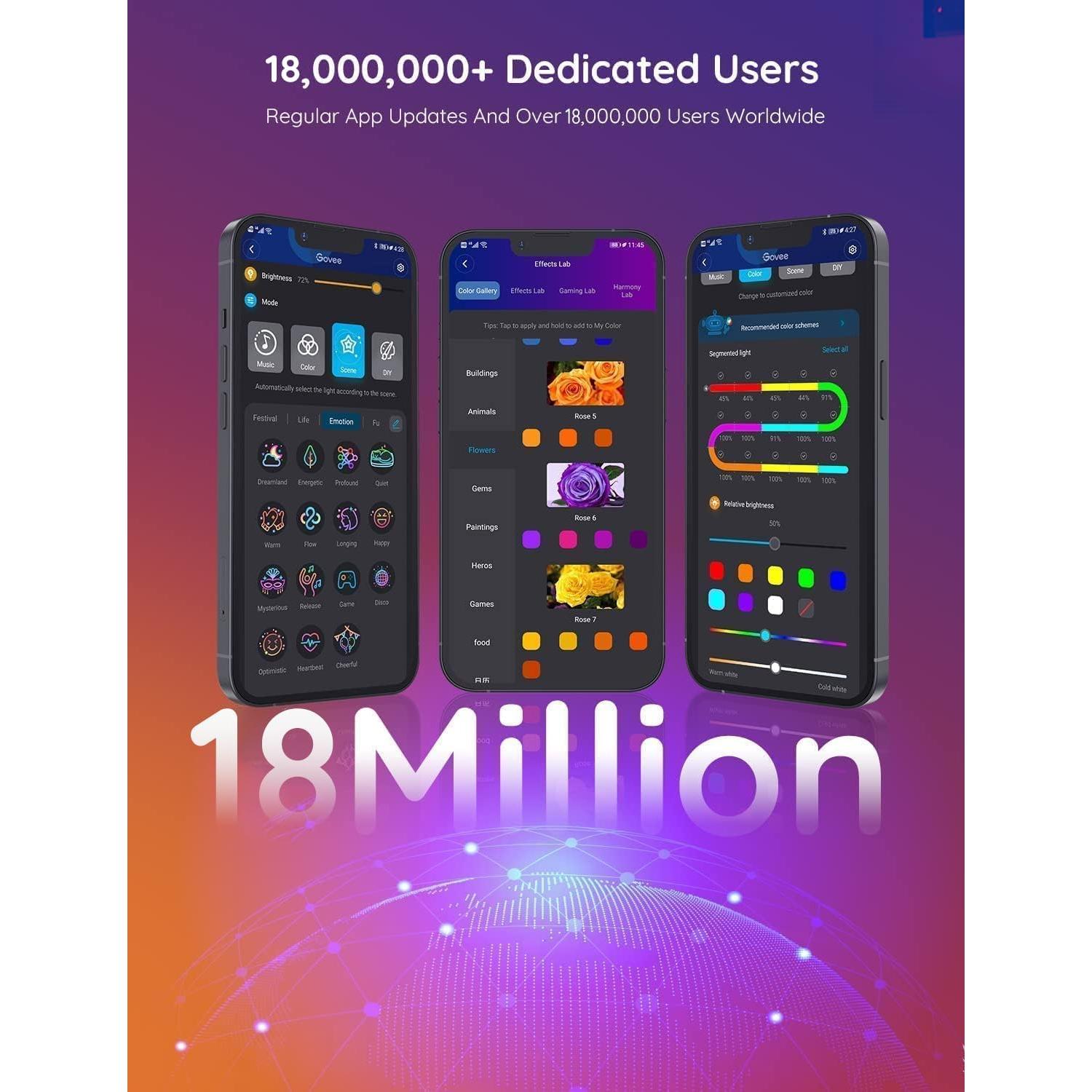 Tira LED Govee 20m RGBIC Control Bluetooth Decoración