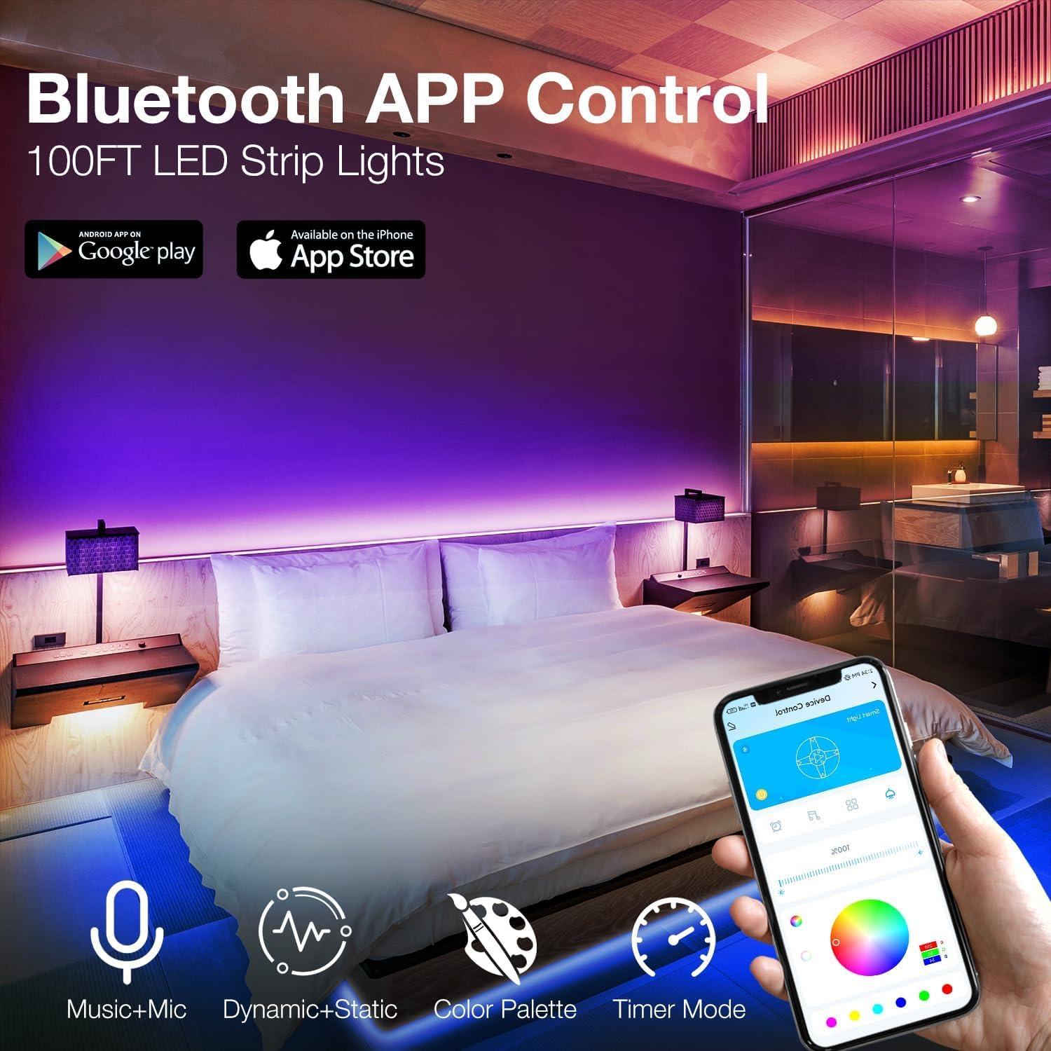 Tira LED DAYBETTER 30.48m RGB Control Remoto App Música
