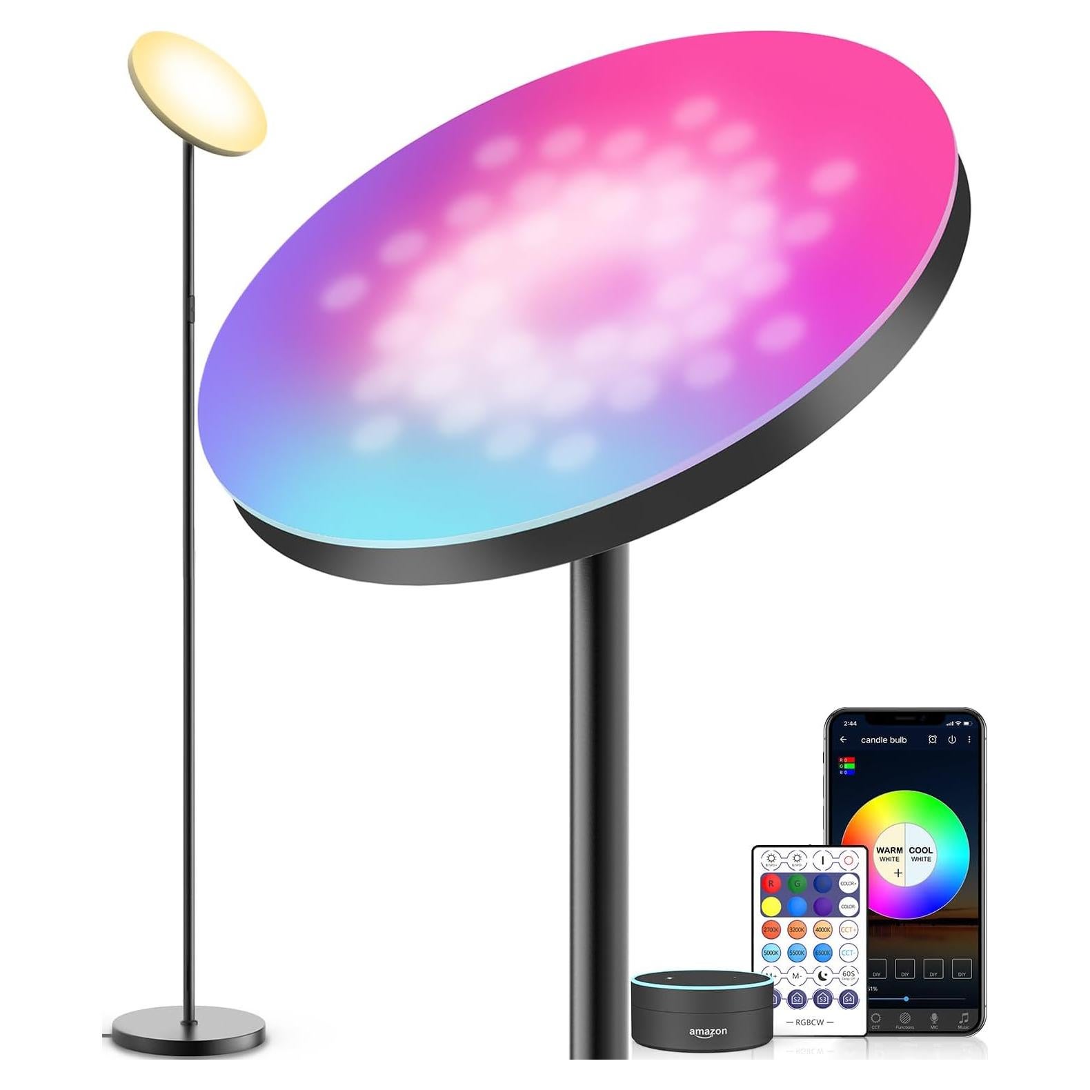 Lámpara de Piso LED RGB Inteligente YHW 2000LM Regulable