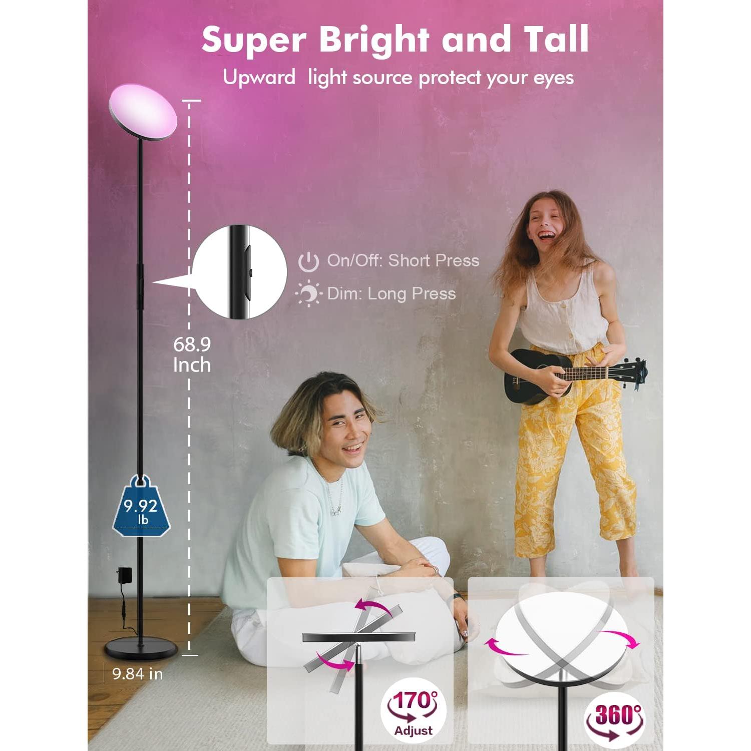 Lámpara de Piso LED RGB Inteligente YHW 2000LM Regulable