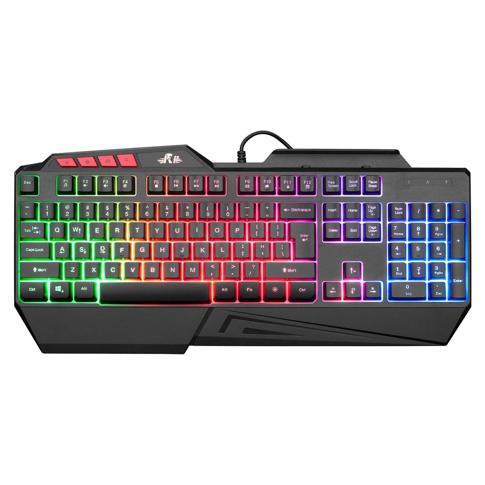 Teclado Gaming Rii RK202 USB RGB Retroiluminado con Reposamuñecas