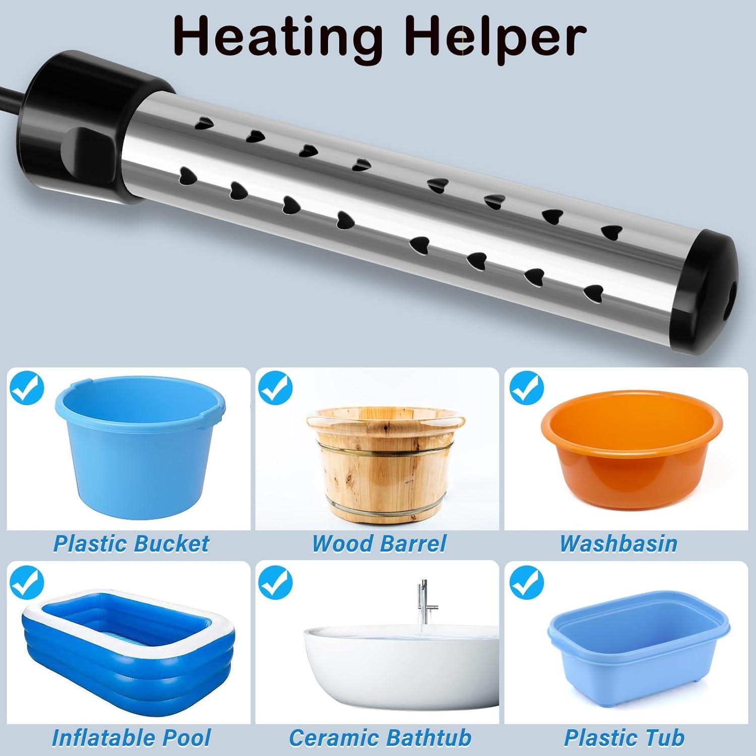 Calentador de Agua Inmerso Eléctrico Touwenzd 2000W Acero Inoxidable