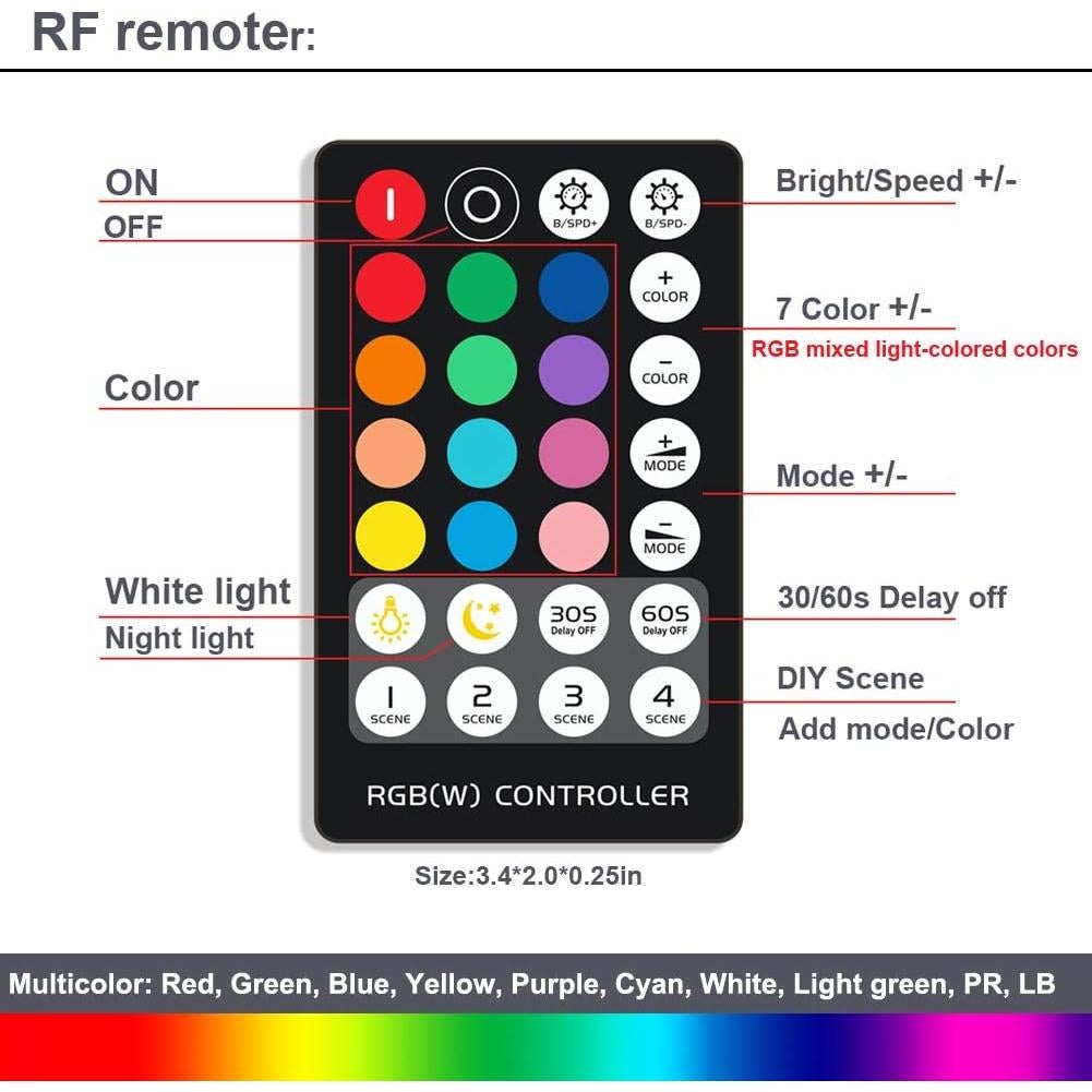 Barra de Luz LED RGB LAIFUNI 91.44cm Regulable con Control Remoto