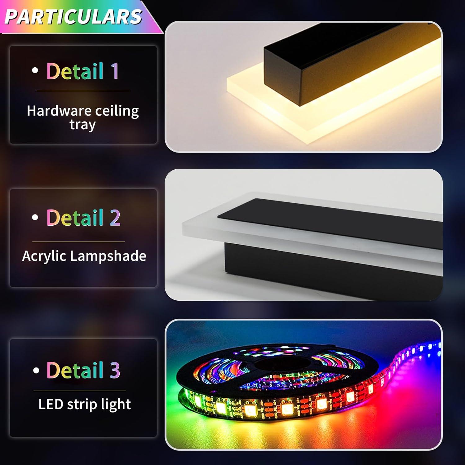 Luz de Pared LED RGB Daoseolo 80 cm Impermeable IP65