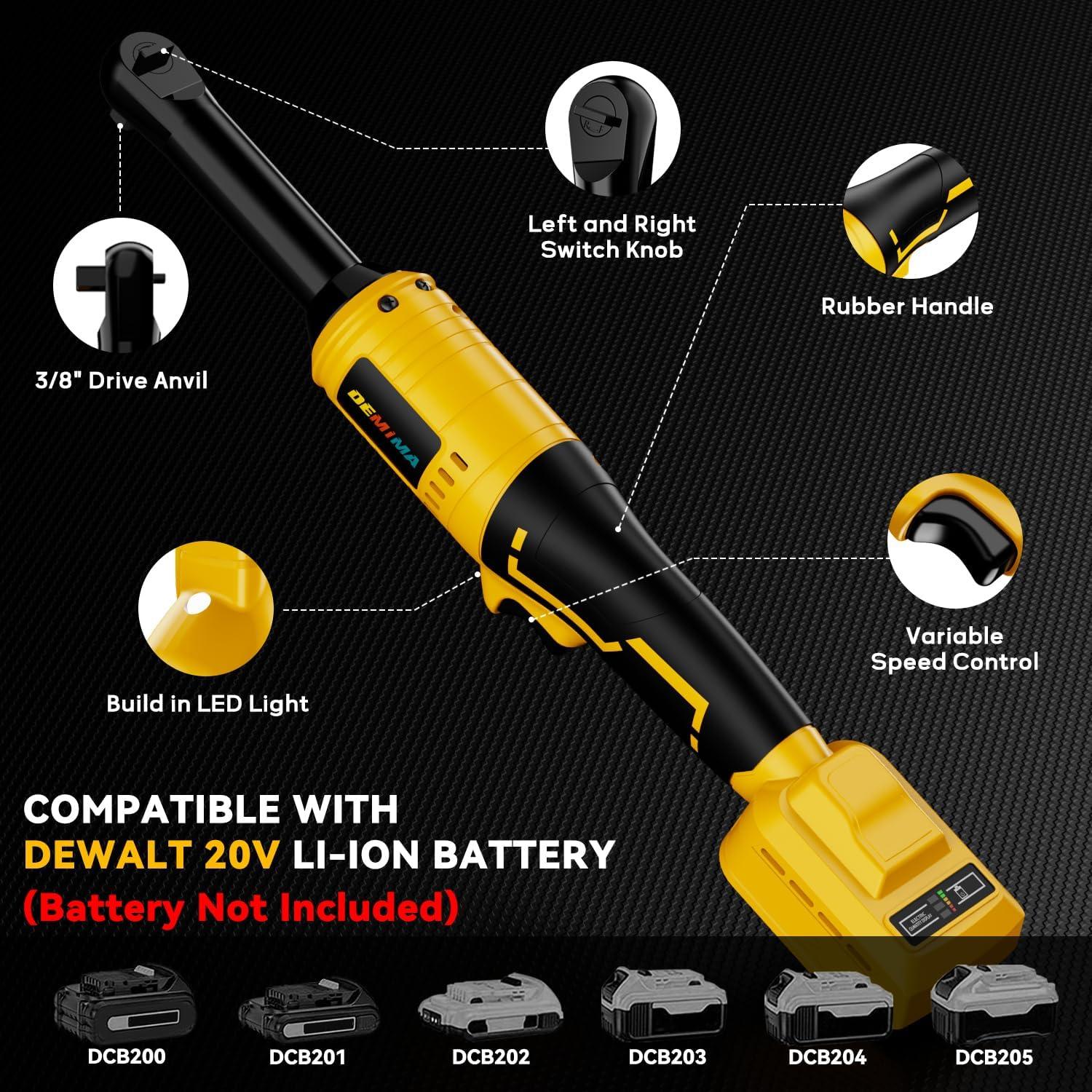 Llave de Trinquete Inalámbrica DEMIMA 20V 3/8" 100N·m con 8 Sockets