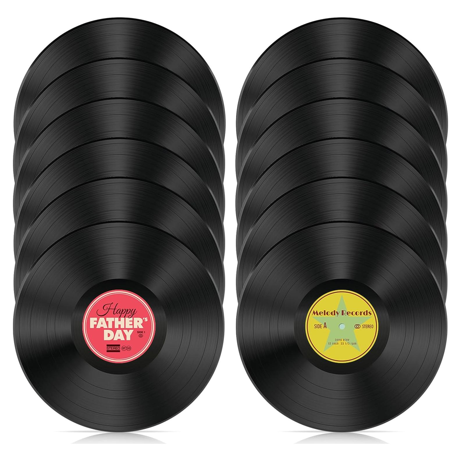 12 Discos de Vinilo Vintage Leptetek para Decoración 17.78 cm
