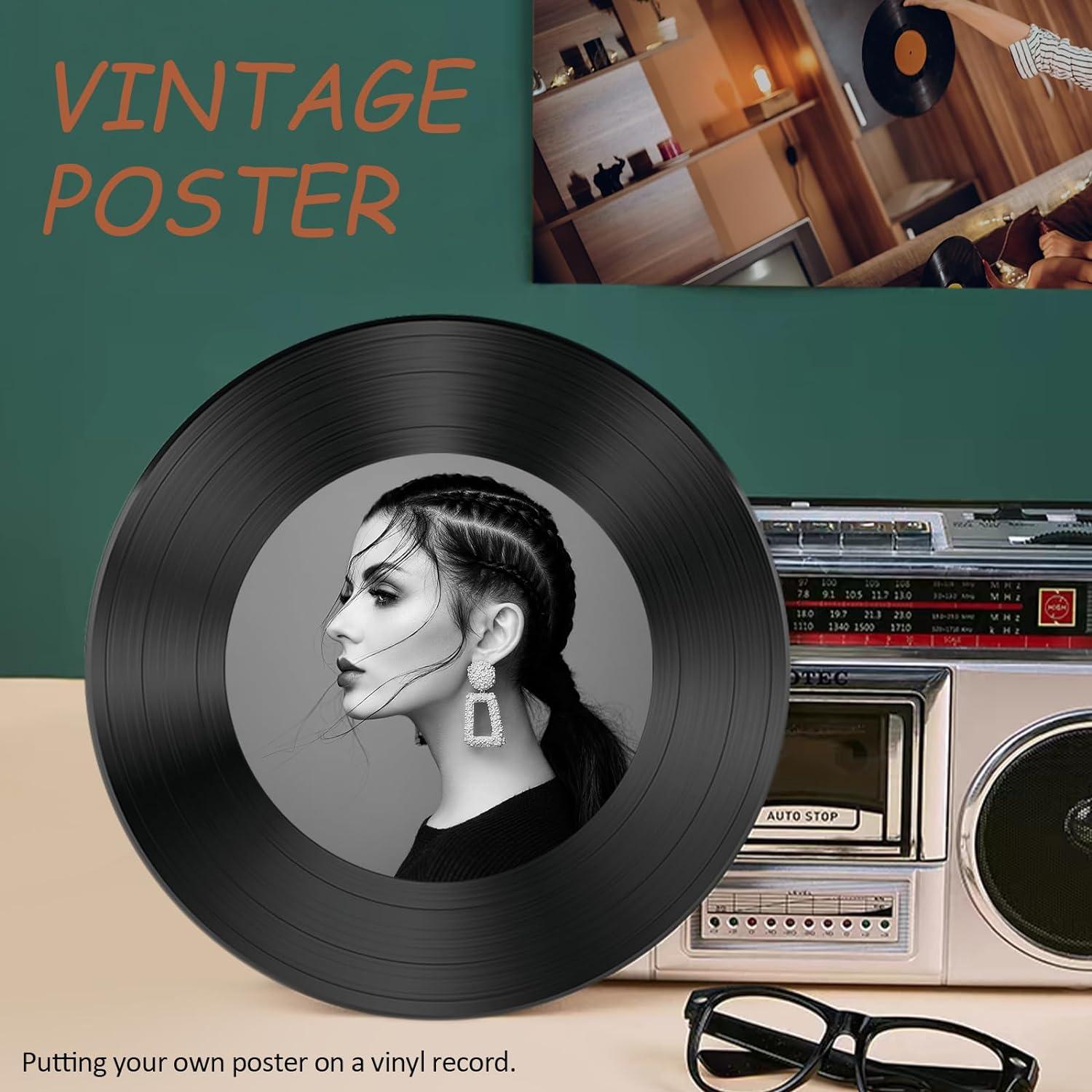 12 Discos de Vinilo Vintage Leptetek para Decoración 17.78 cm