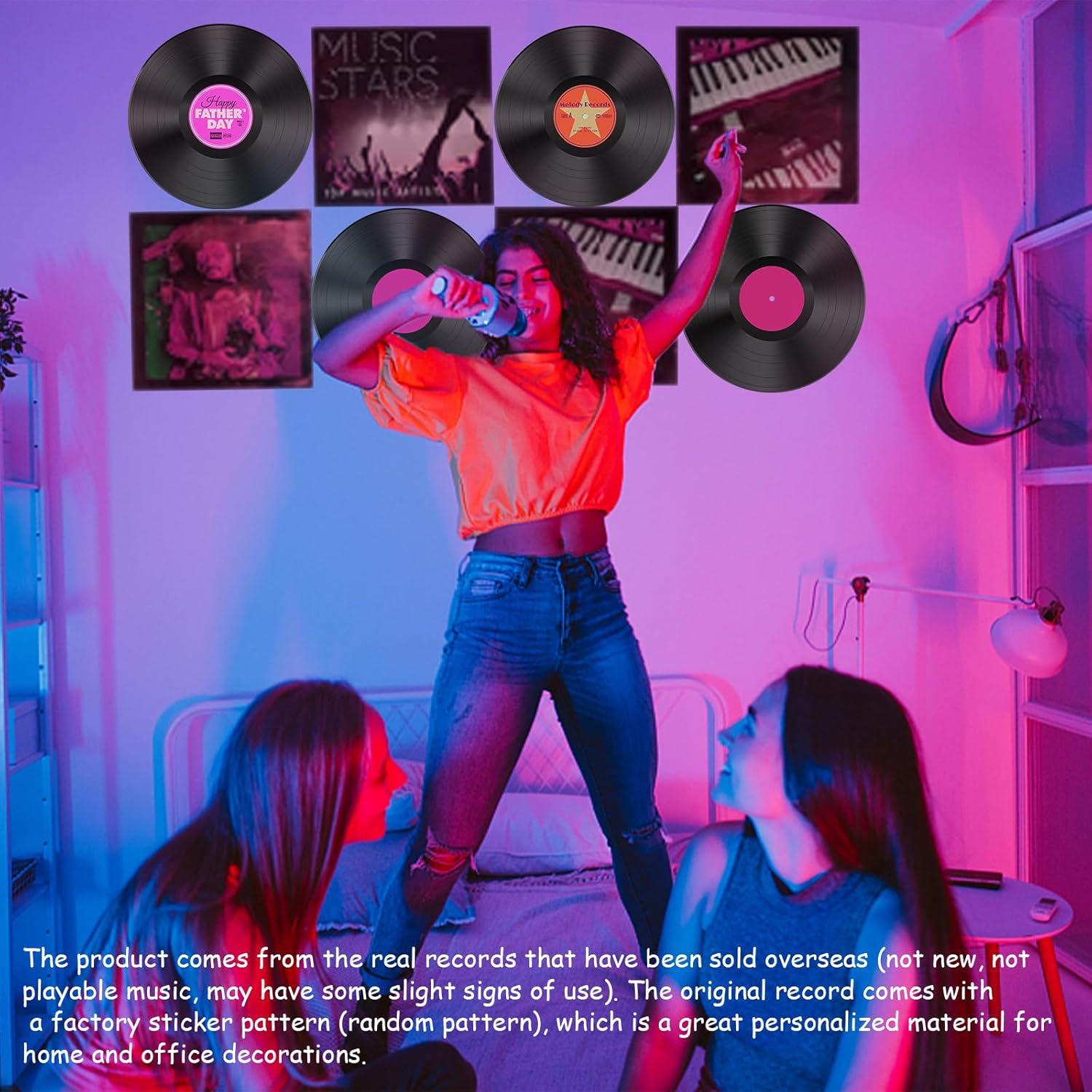 12 Discos de Vinilo Vintage Leptetek para Decoración 17.78 cm