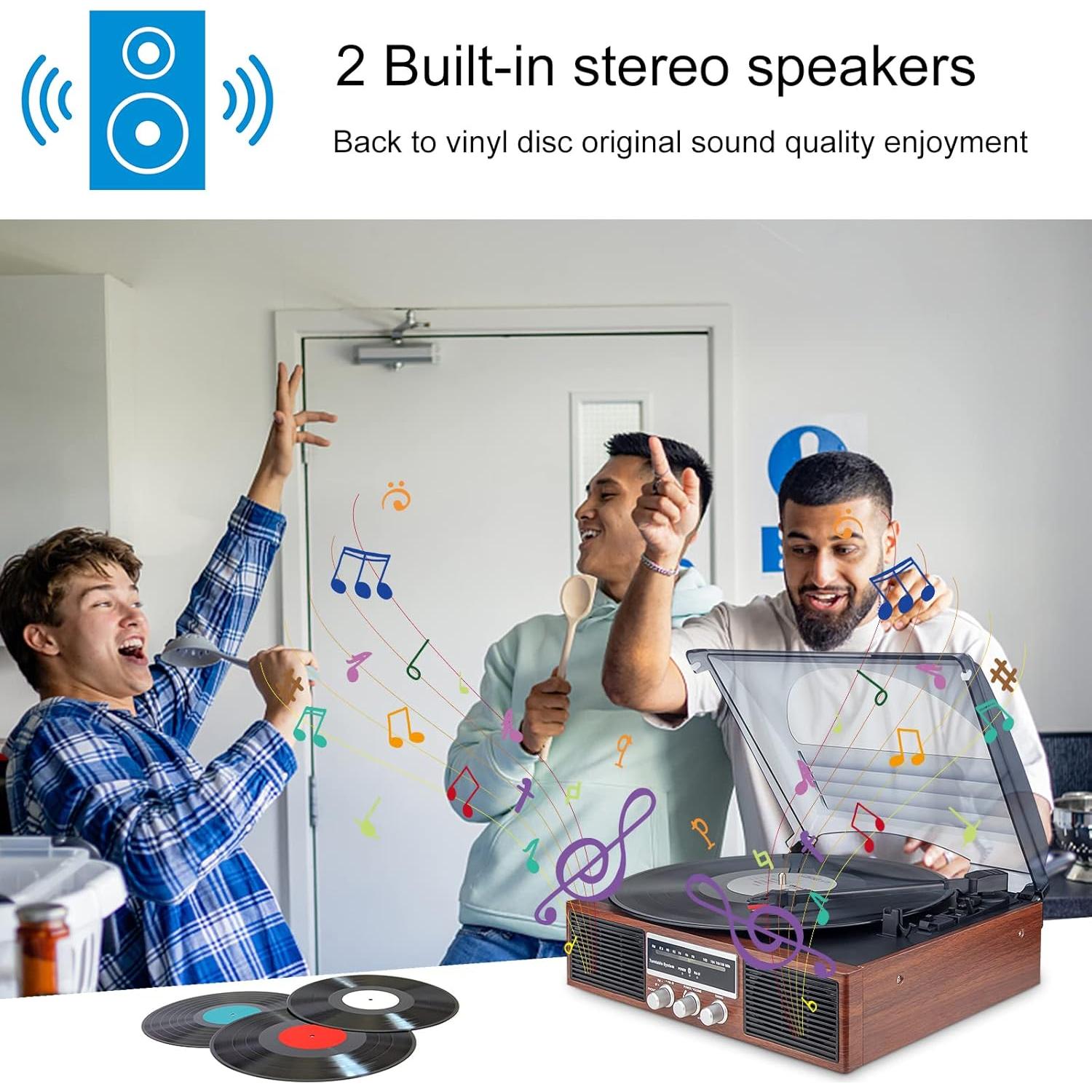 Reproductor de Vinilo Bluetooth LUXSWAY DY-138BT 3 Velocidades