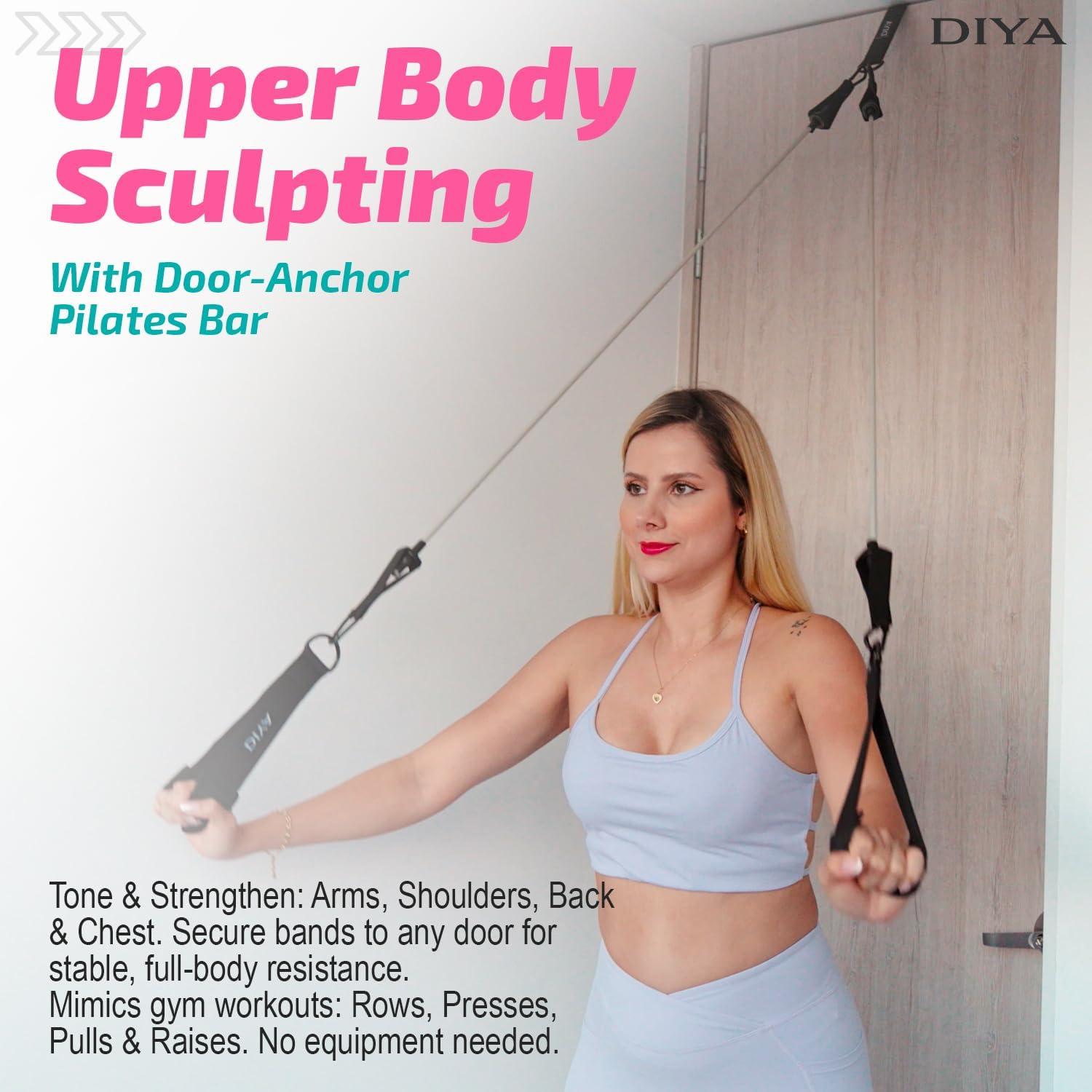 Kit de Bar Pilates DIYA con Bandas de Resistencia 140 lbs