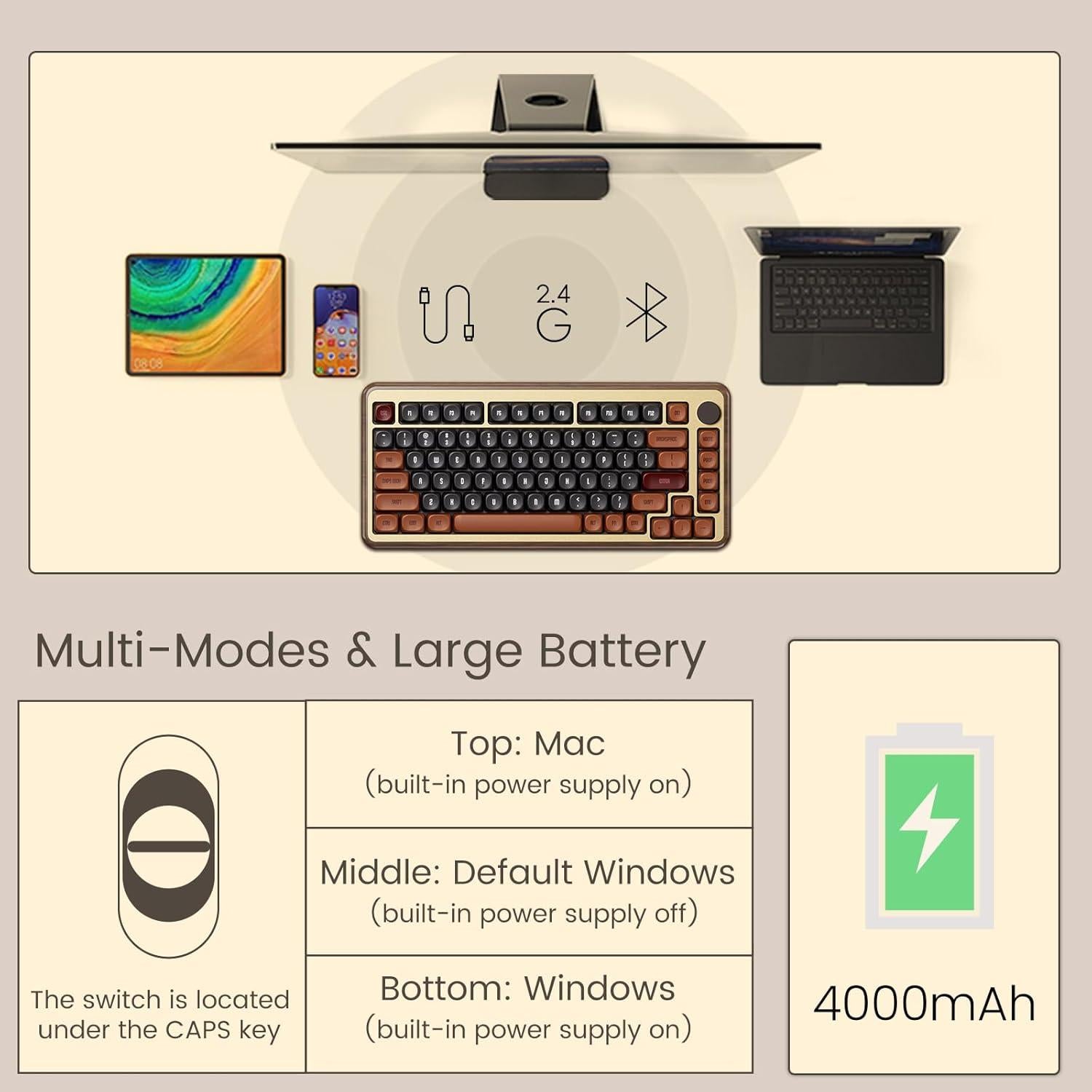 Teclado Mecánico Akko MU02 75% RGB Inalámbrico Otoño