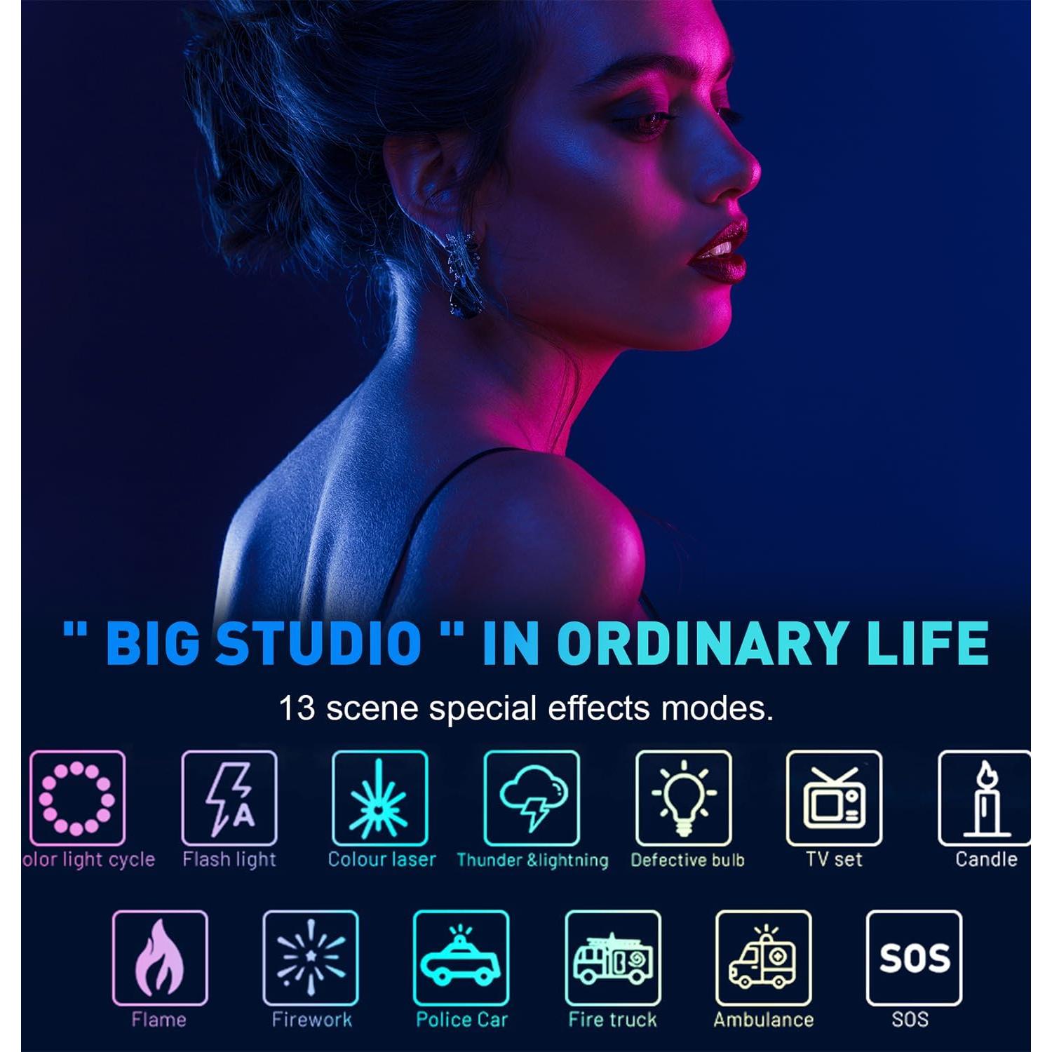 Varita de Luz LED RGB Portátil Lapgood 12cm 2500-9000K