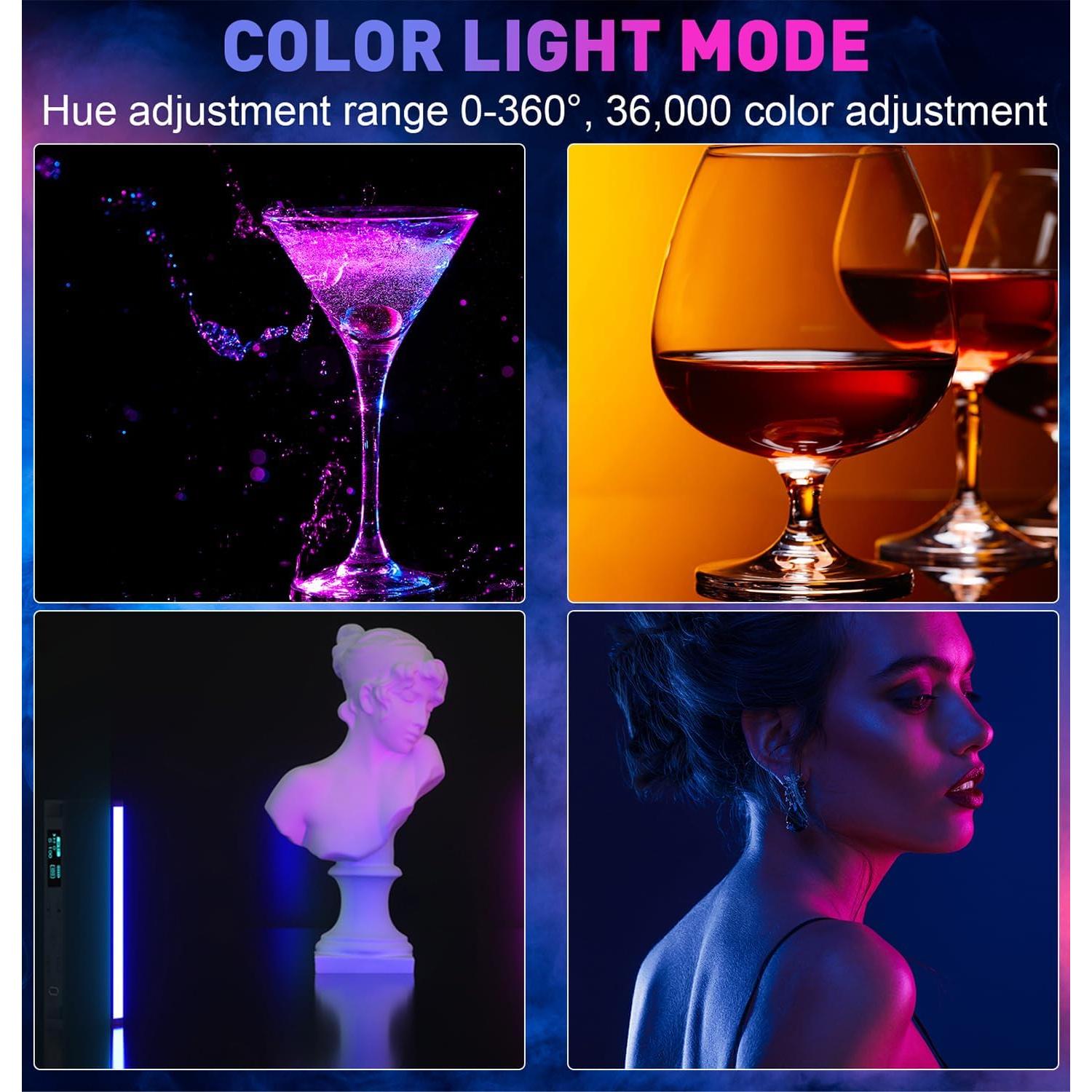 Varita de Luz LED RGB Portátil Lapgood 12cm 2500-9000K