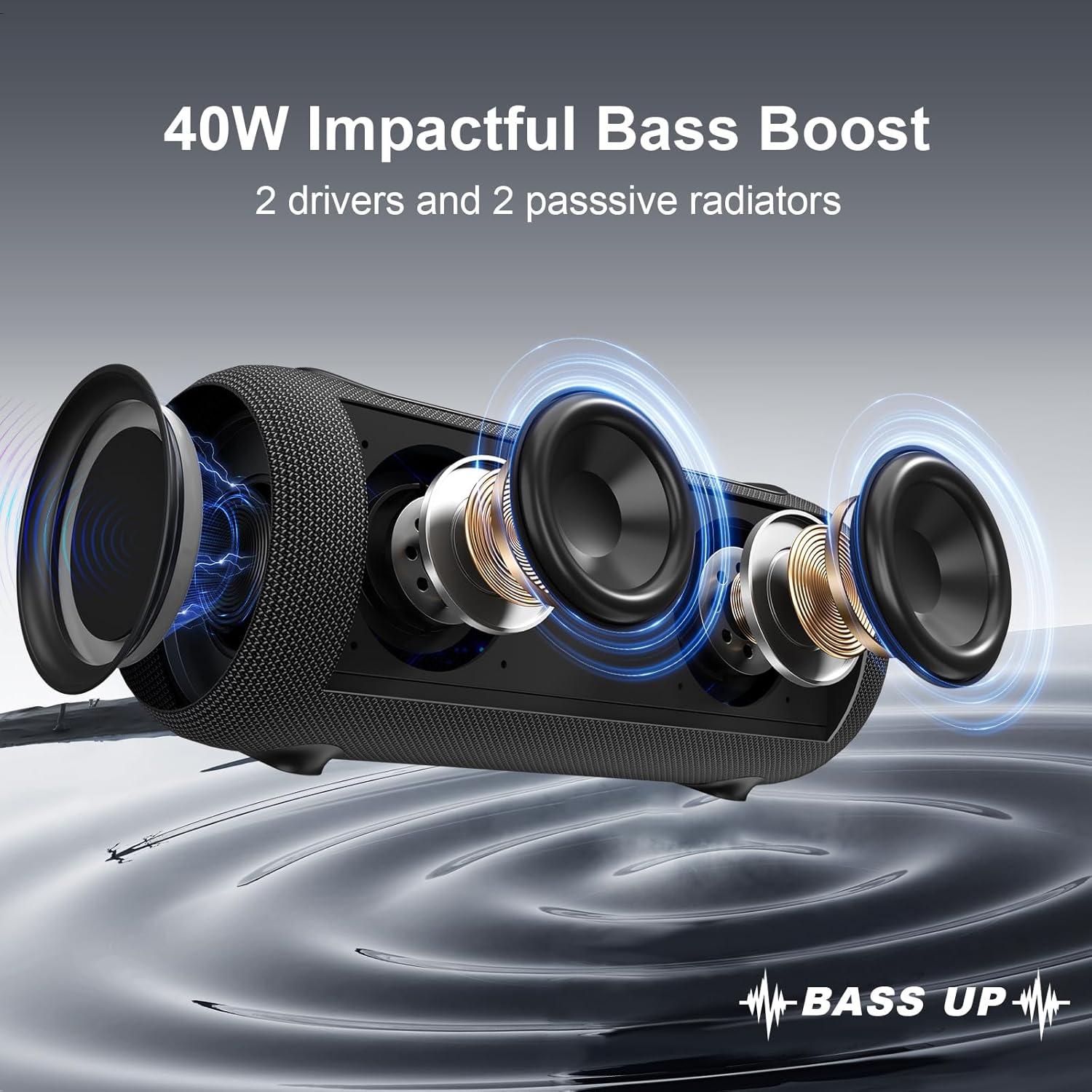 Altavoz Bluetooth Portátil Passau S223B 40W Estéreo IPX5