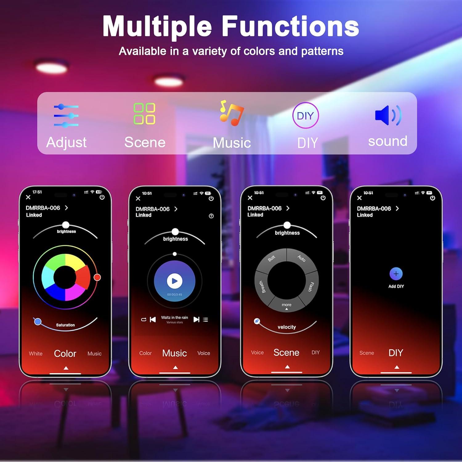Luces de Cuerda LED Fussion 10m RGB Control App IP67
